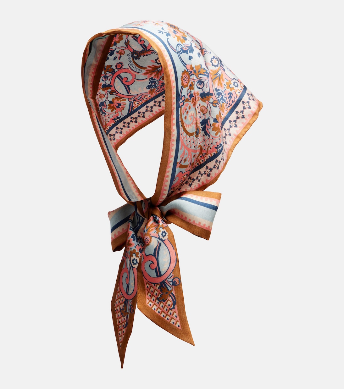 Printed Silk Head Wrap in Blue - Zimmermann
