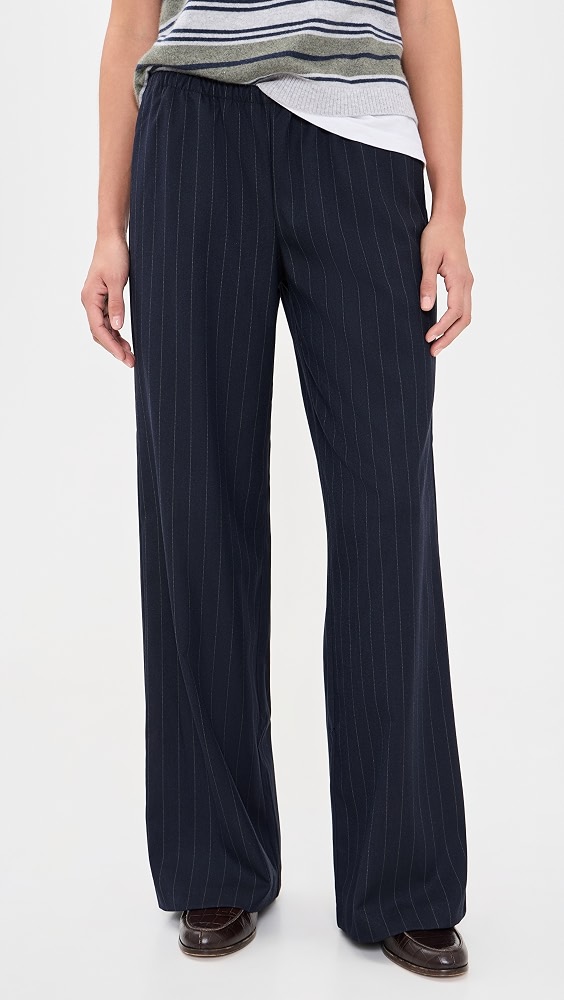 The Pull on Trousers - Navy Pinstripe