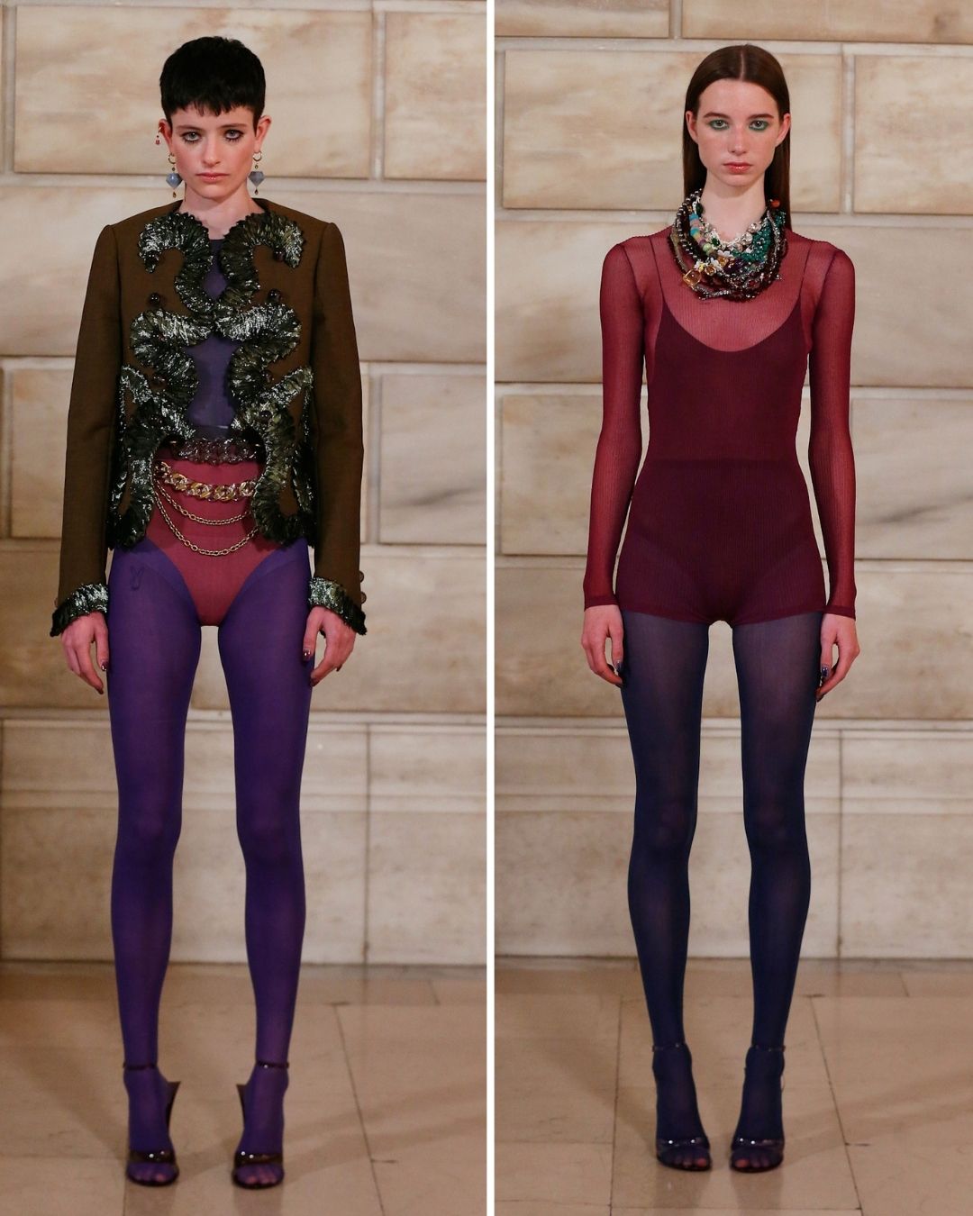 Marc Jacobs SS27 show, models in tights and bodysuits