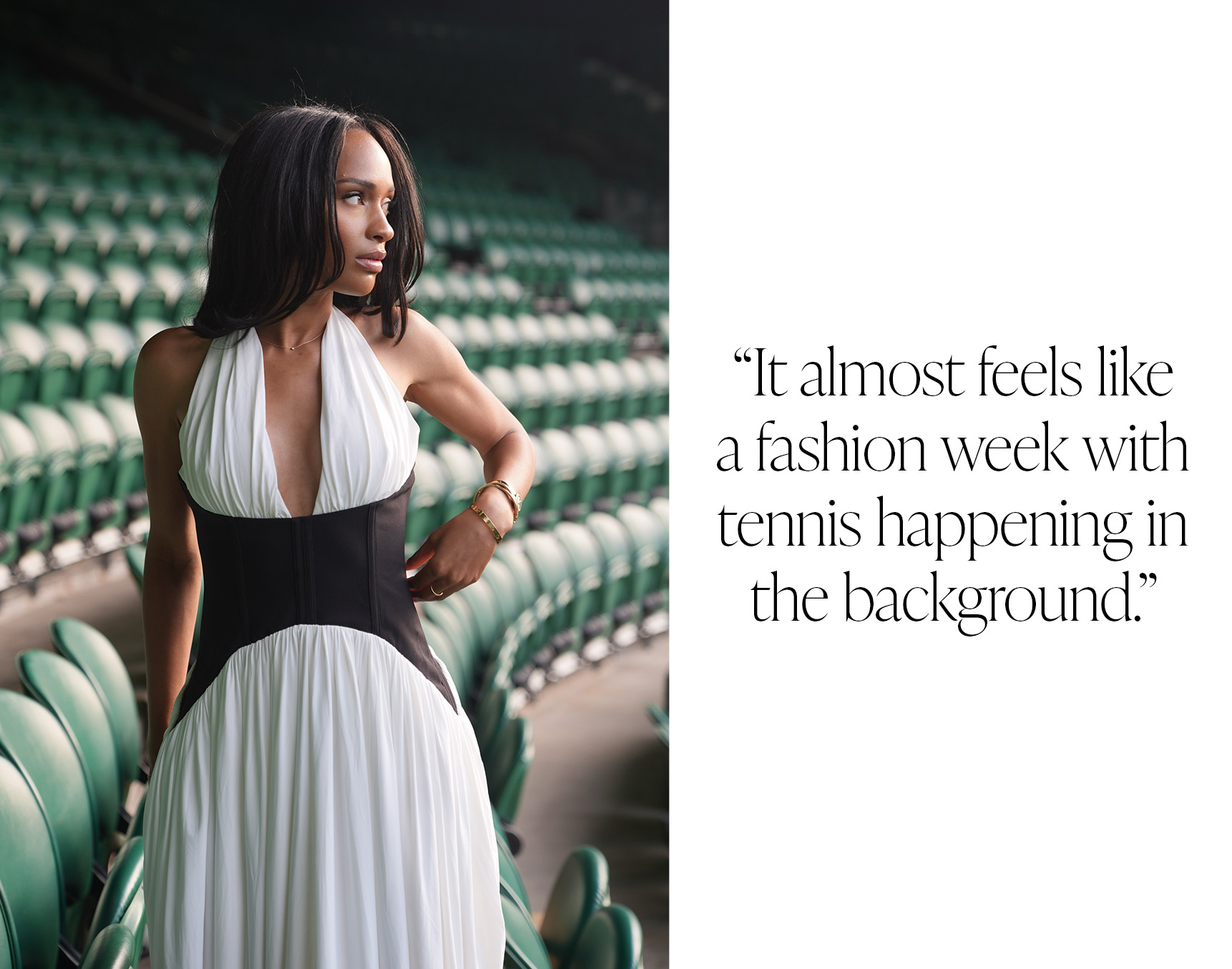 Collage of Ayan Broomfield attending the US Open and a pull quote that says, 