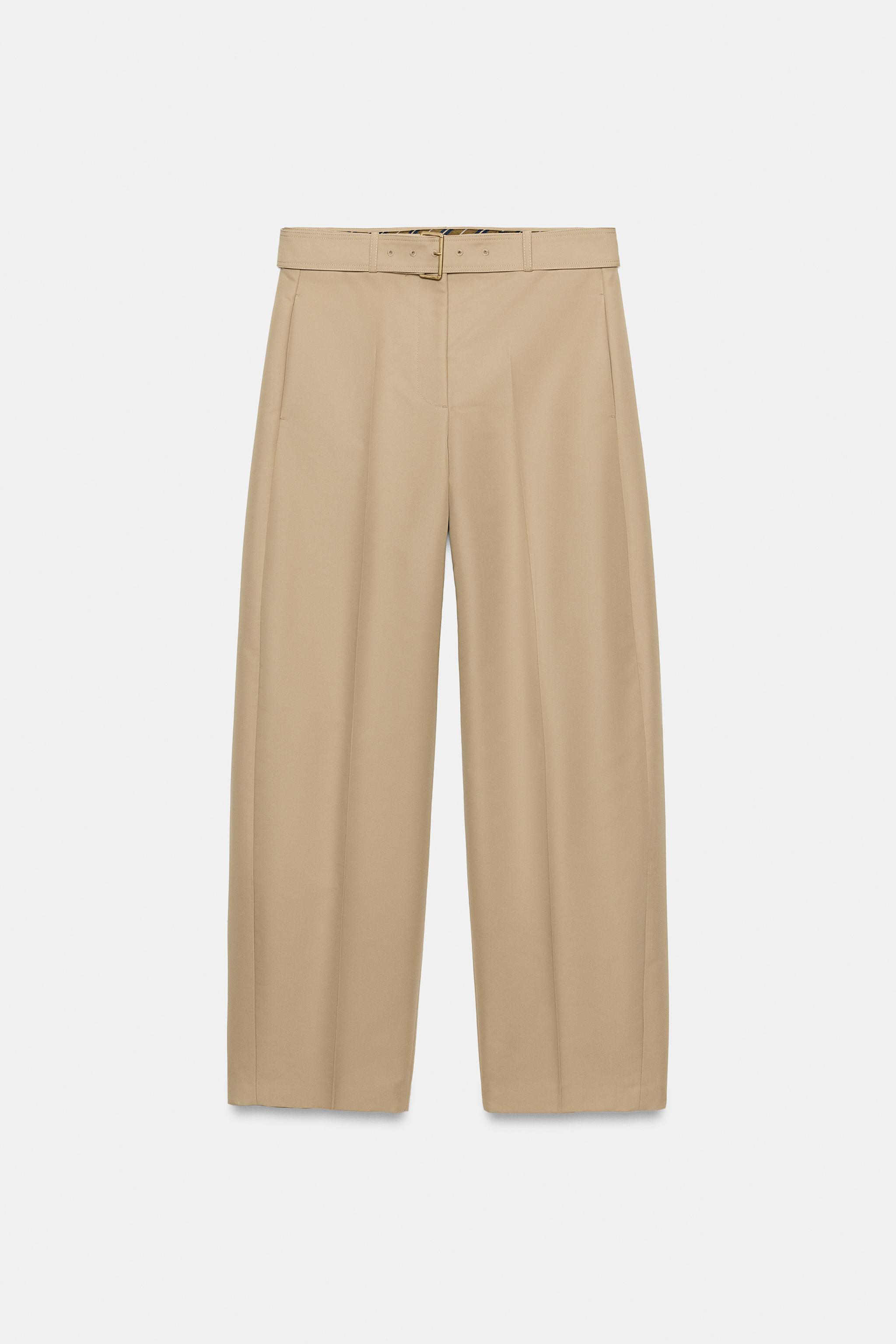 Zw Collection Belted Pleated Pants - Mid-Camel - Xs