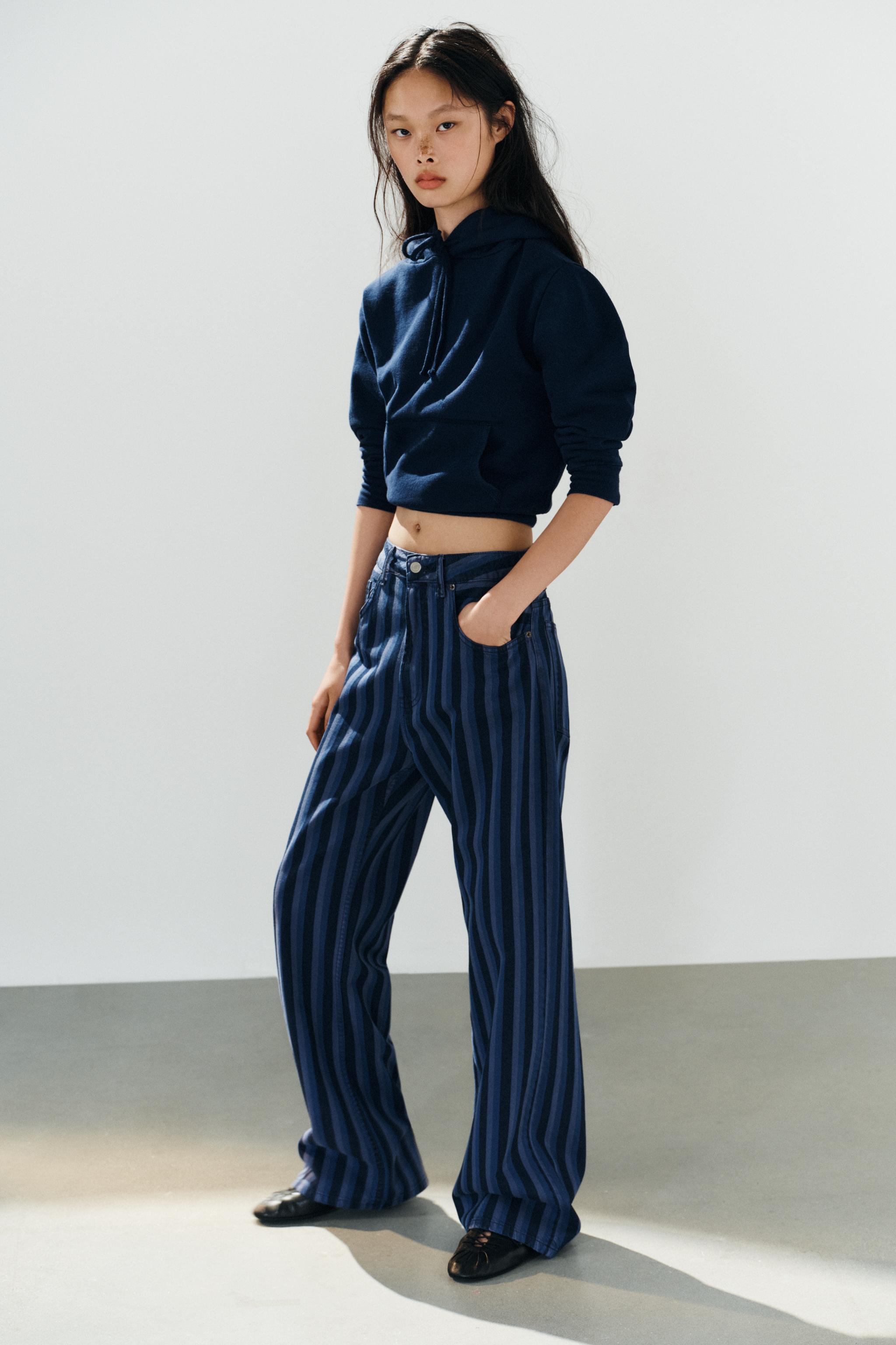 Trf Mid-Waist Striped Jeans - Stripes - 4