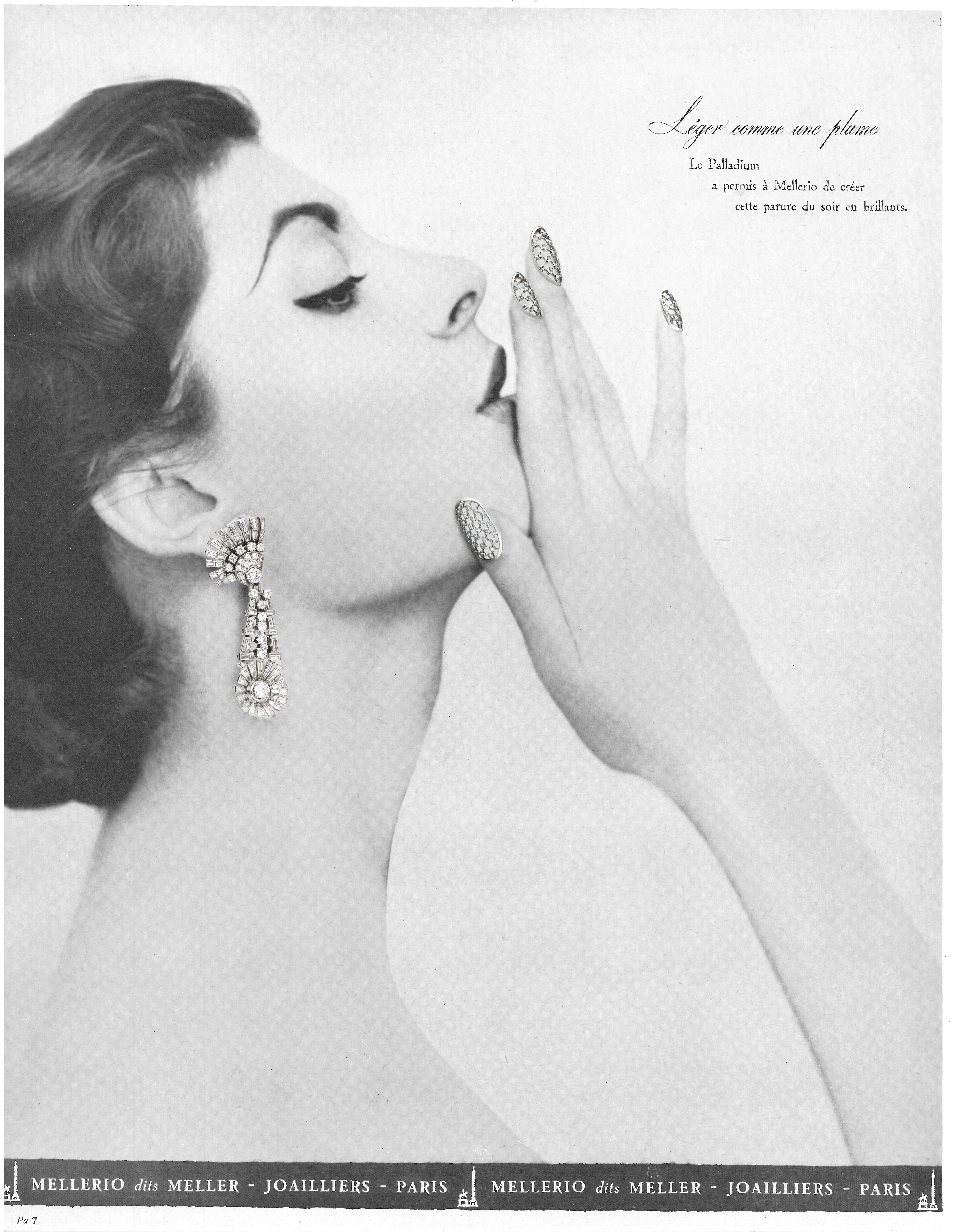 photo of a 1959 magazine featuring Mellerio nail jewelry