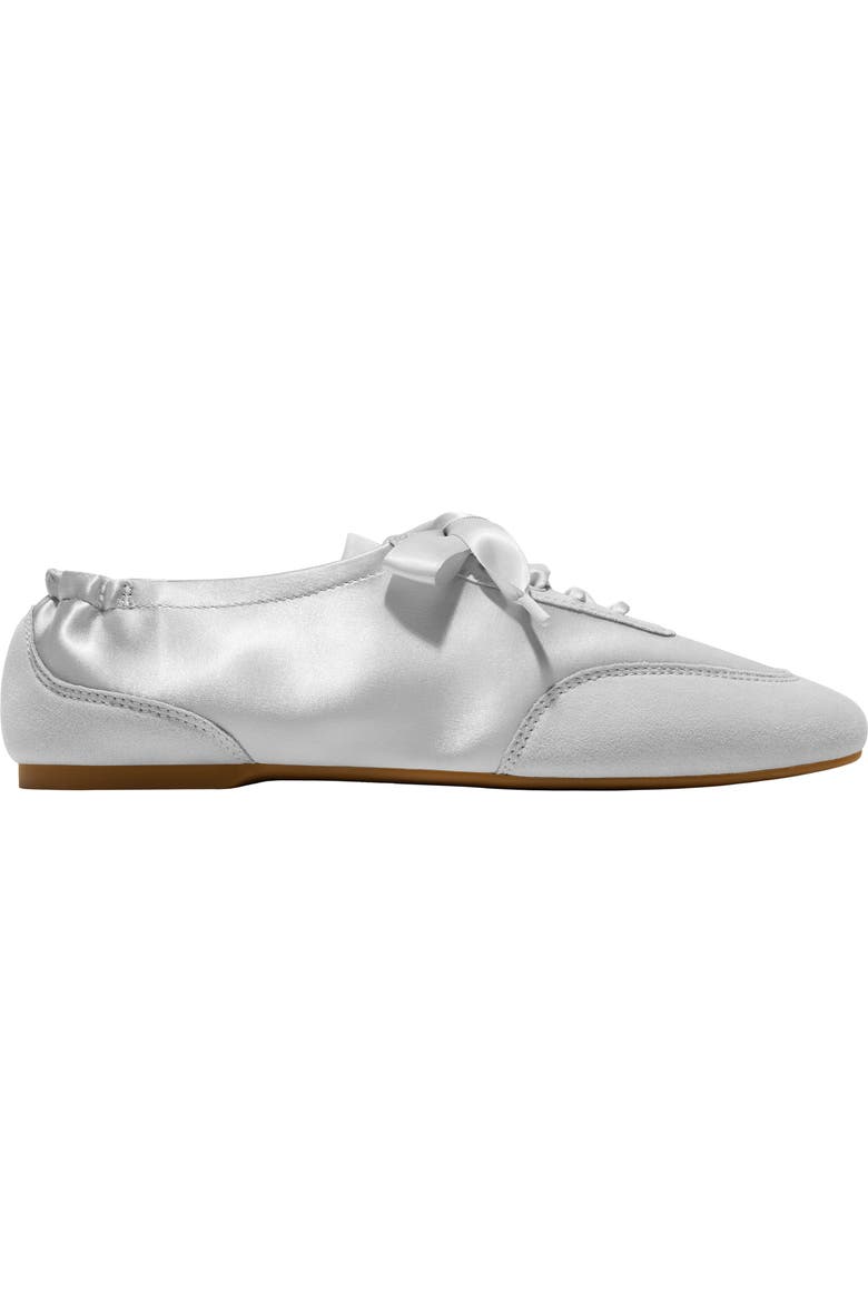 Cristina Square-Toe Lace-Up Satin Sneakerina