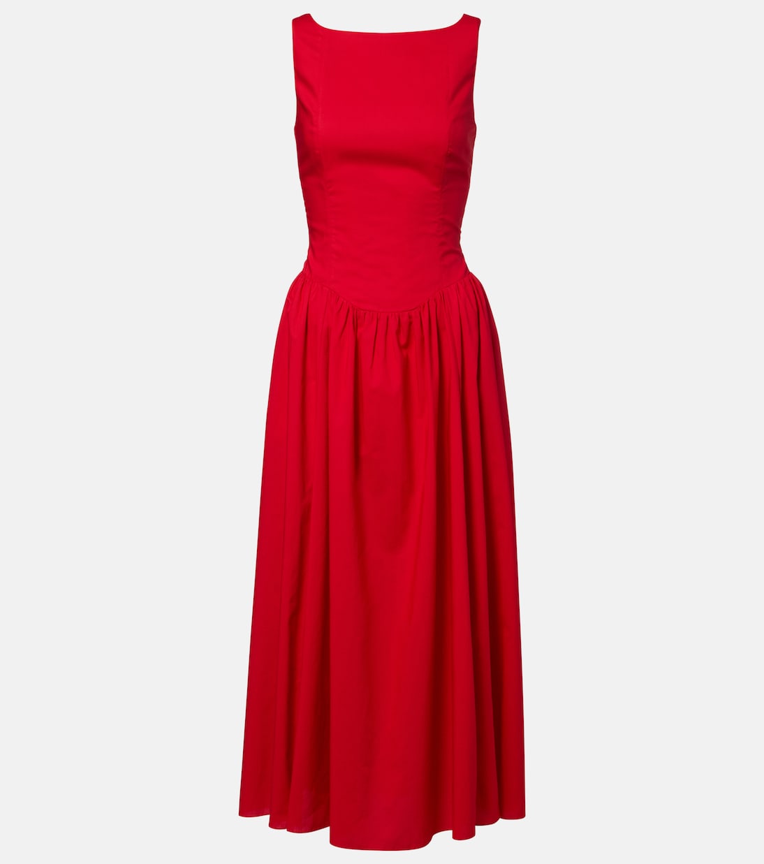 Prali Cotton Midi Dress in Red - Faithfull