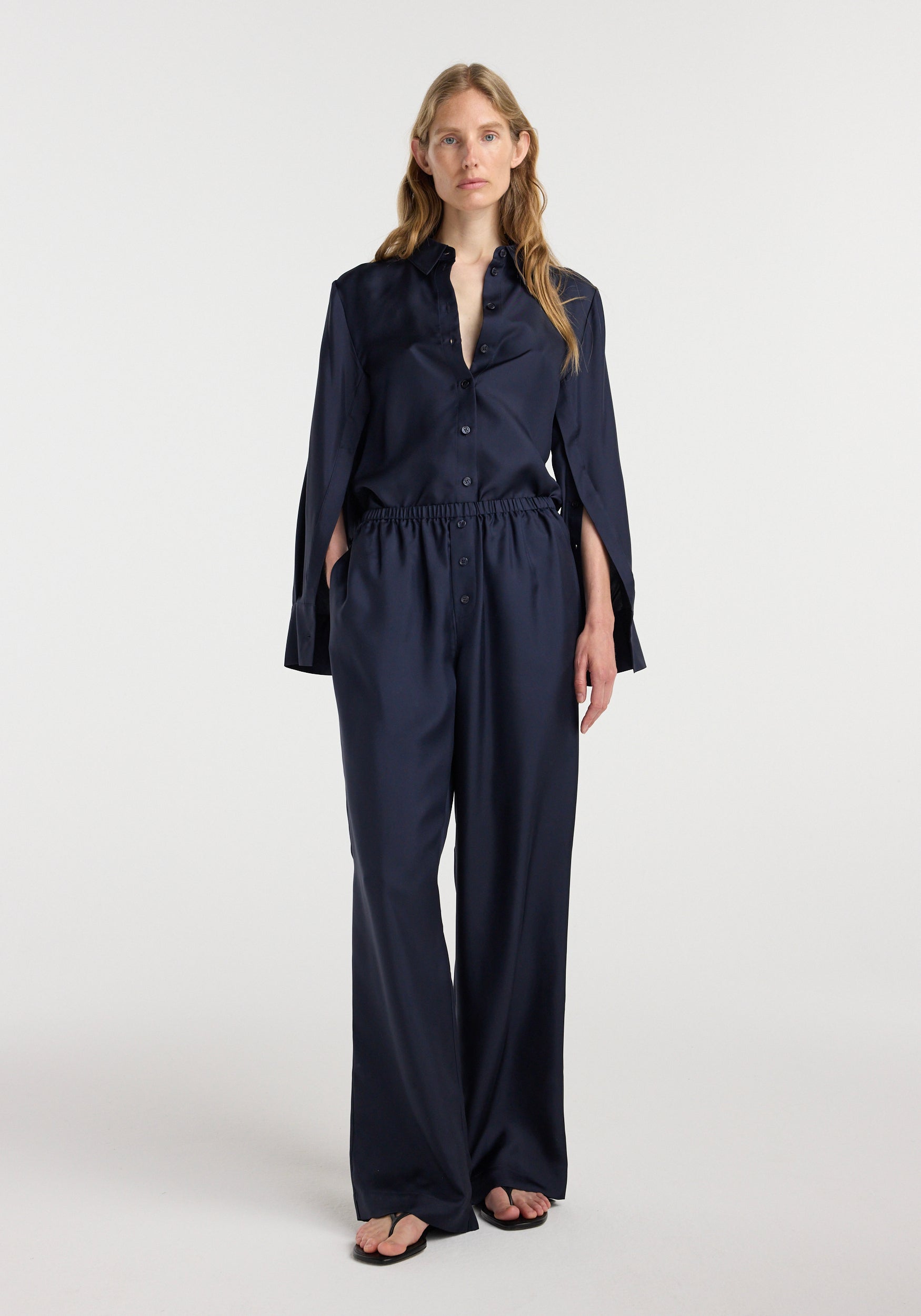 Silk Relaxed Trousers | Night
