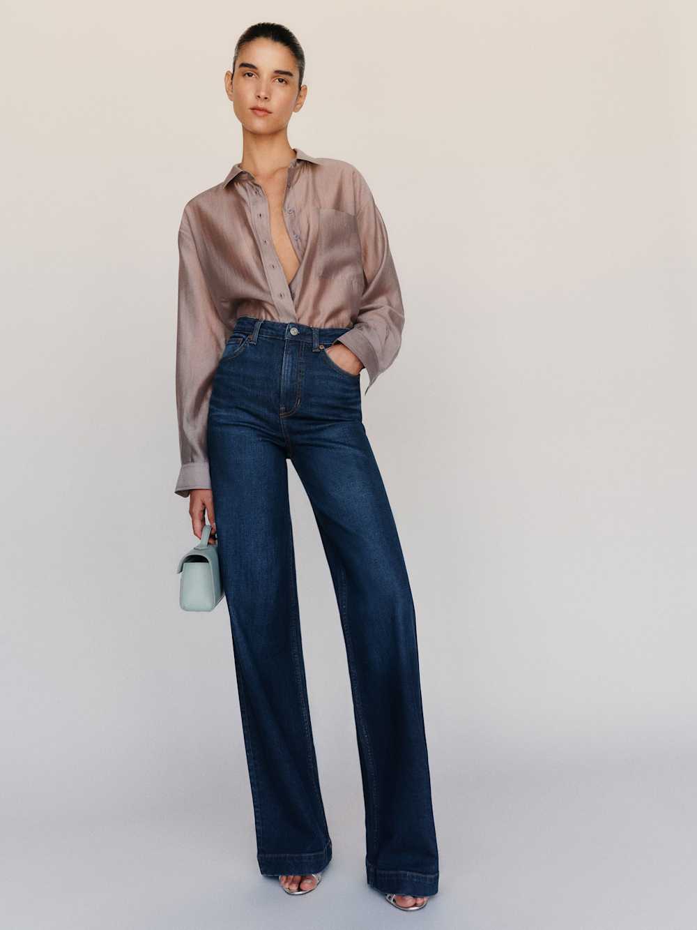 Bex Super Stretch High Rise Wide Leg Long Jeans