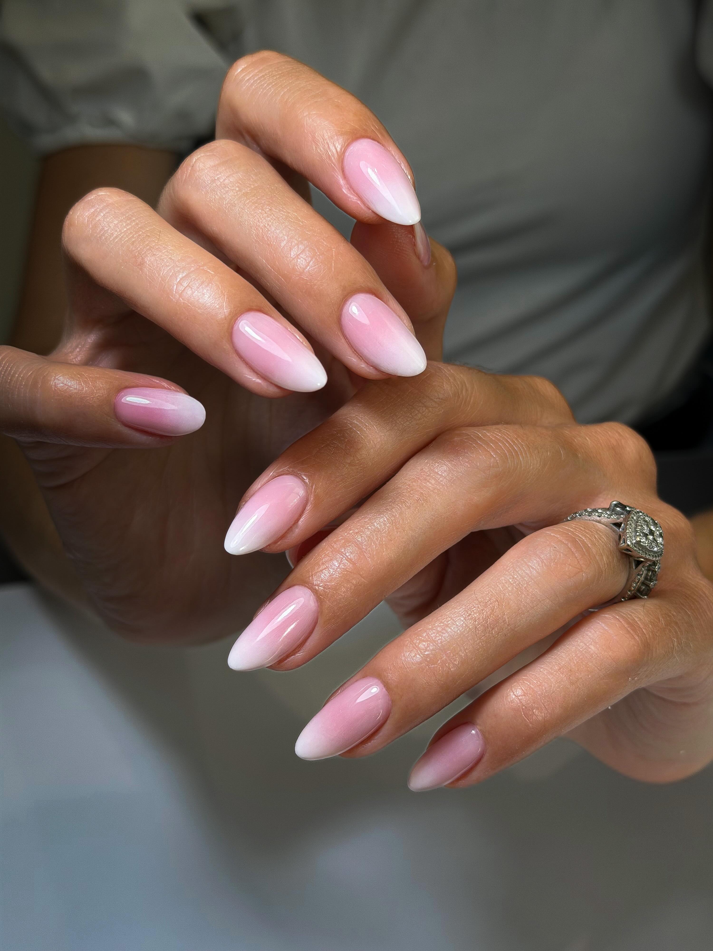 Ombr&eacute; French manicure.