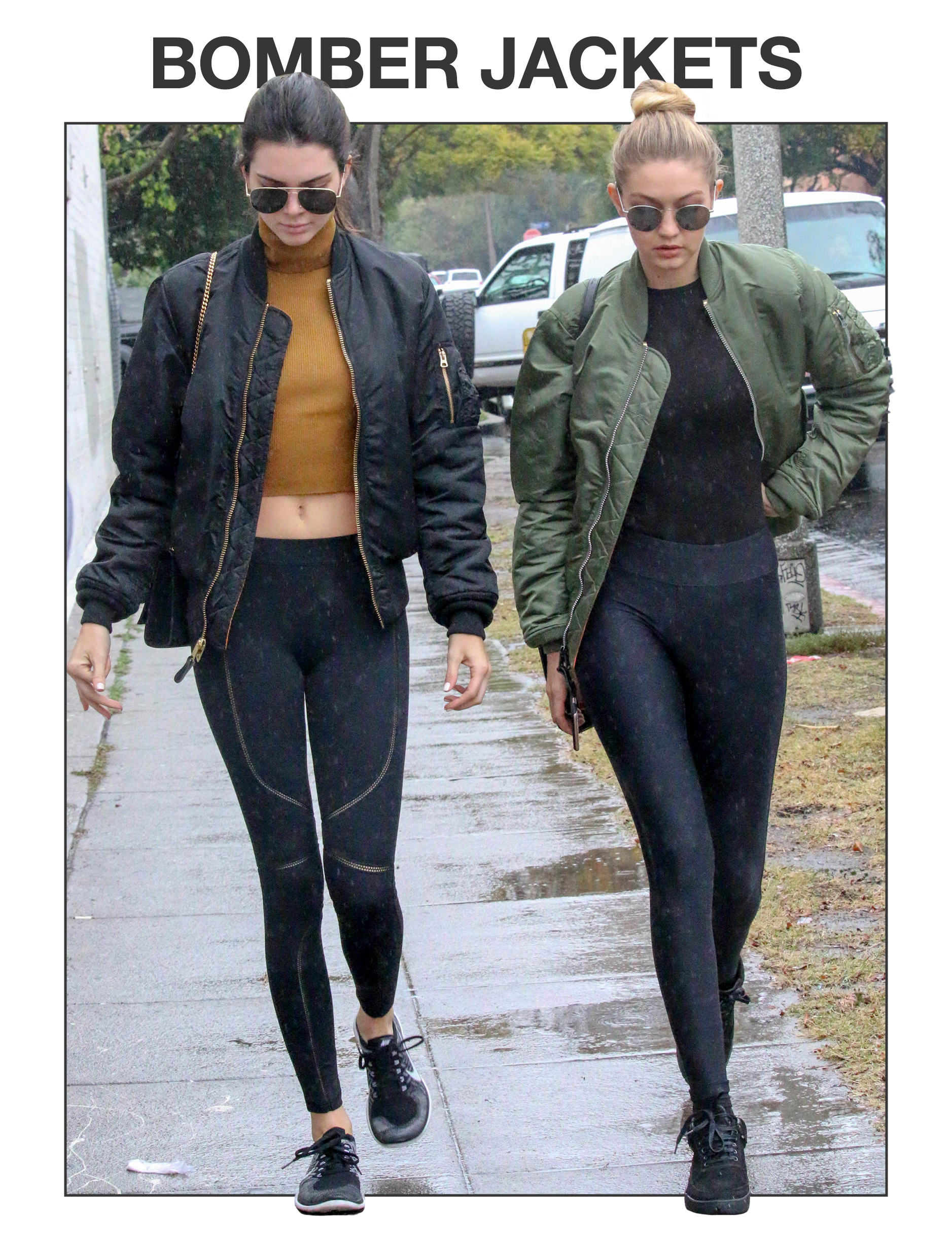 Kendall Jenner and Gigi Hadid wearing Bomber Jackets.