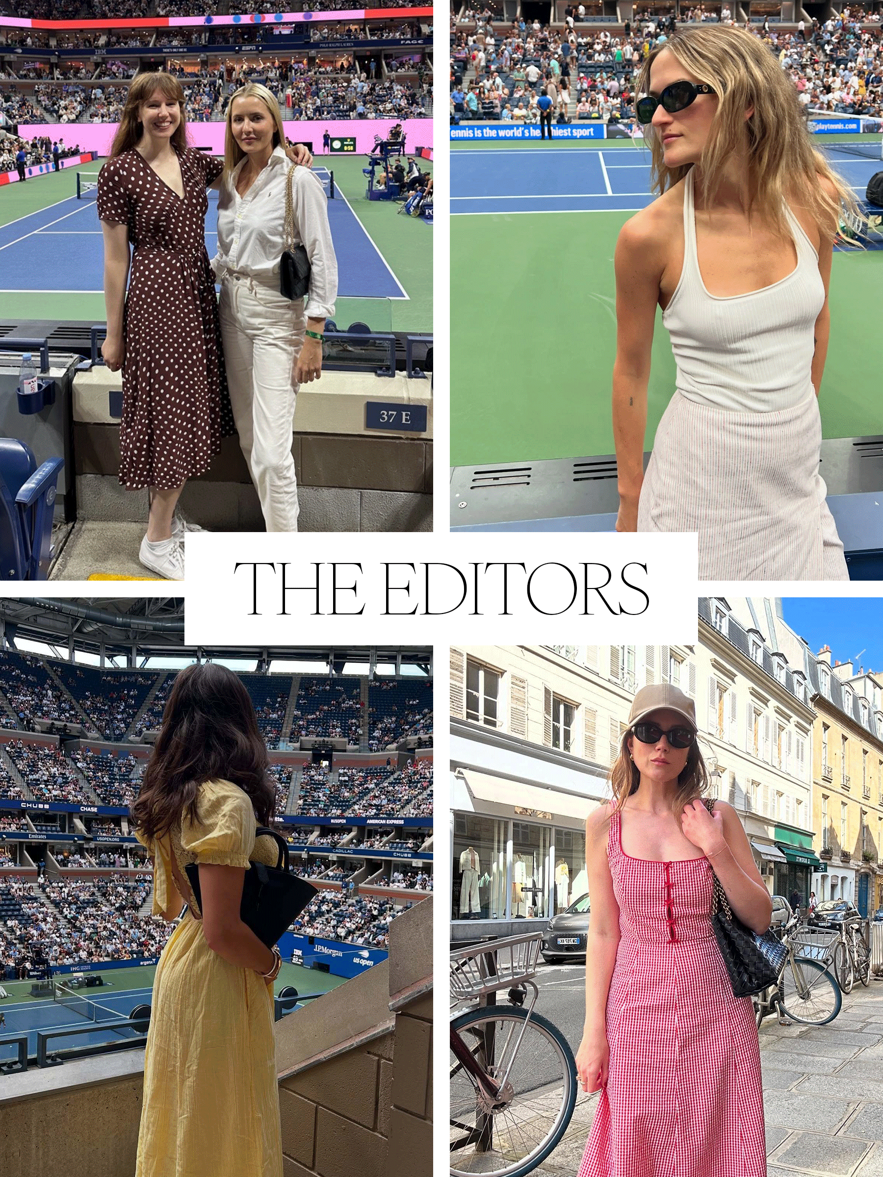 Collage of WWW editors attending the US Open.