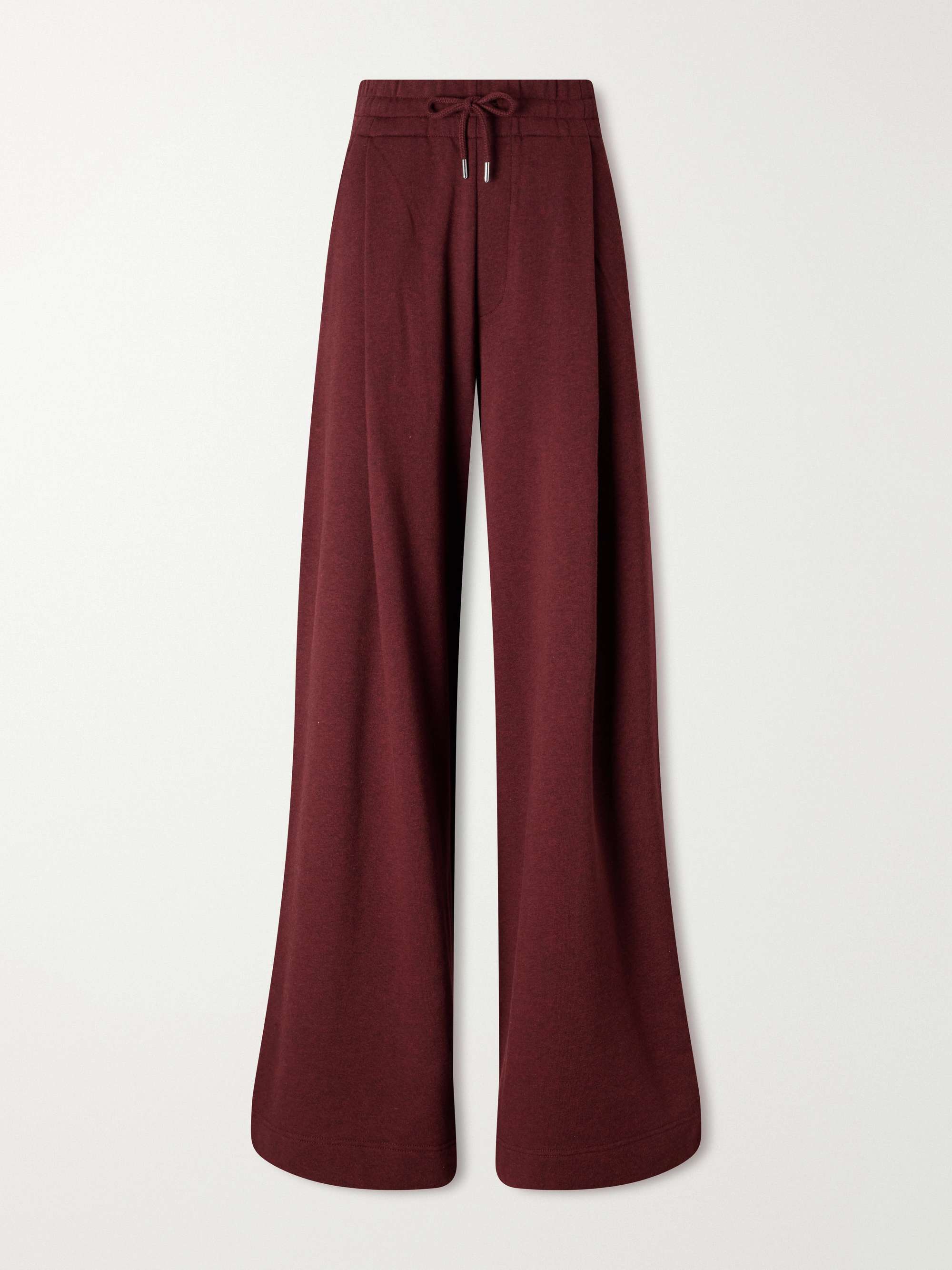 Cotton-Jersey Wide-Leg Track Pants