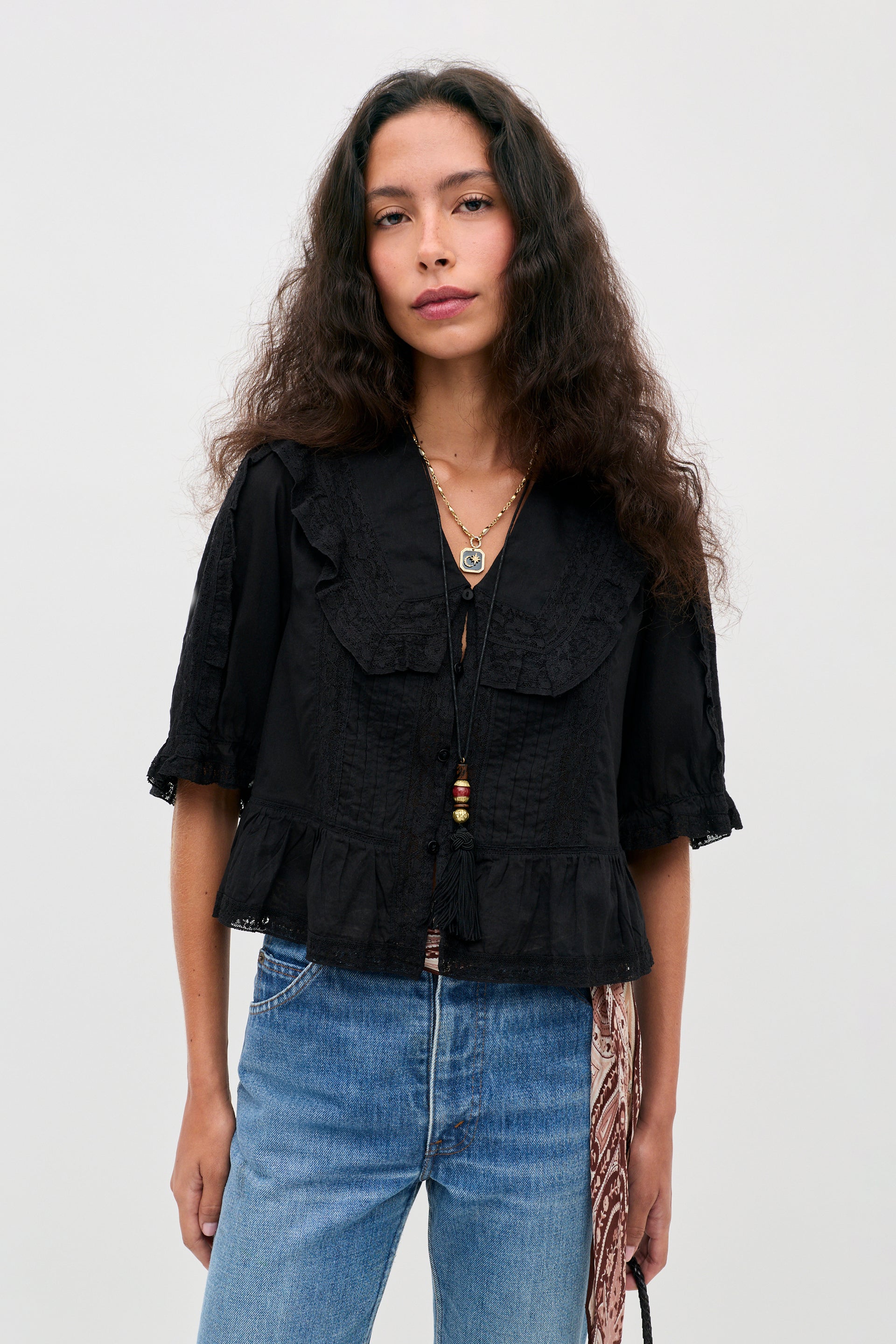 Ellery Cotton Blouse in Black