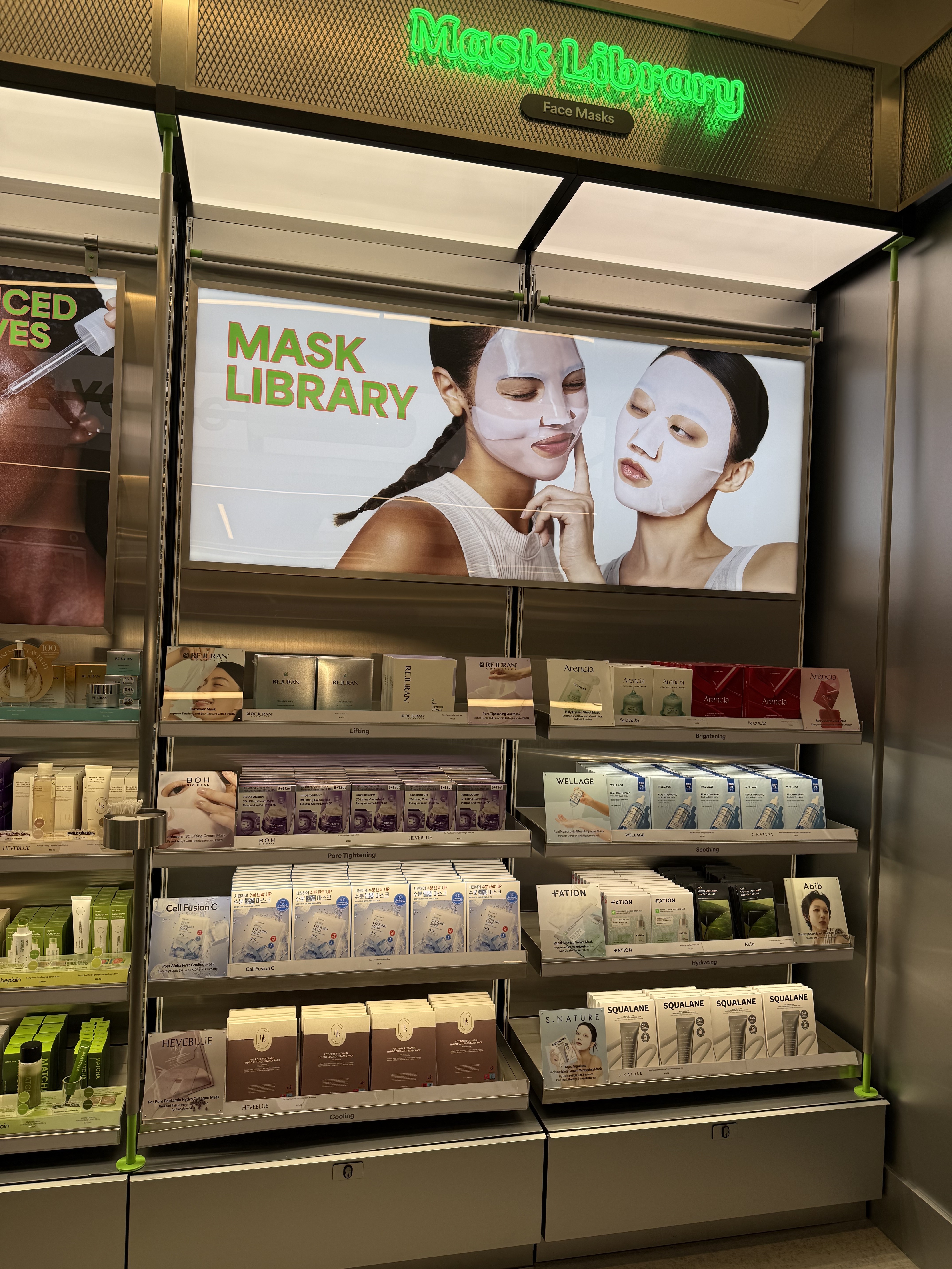 Photo of Olive Young-curated skincare products at Sephora