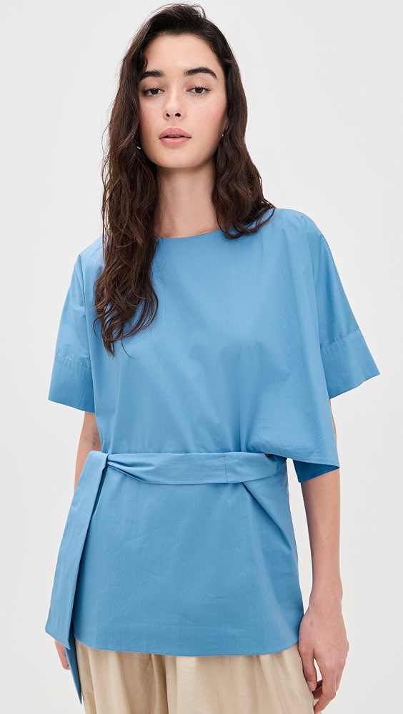 Poplin Top With Tie Waist - Jasper