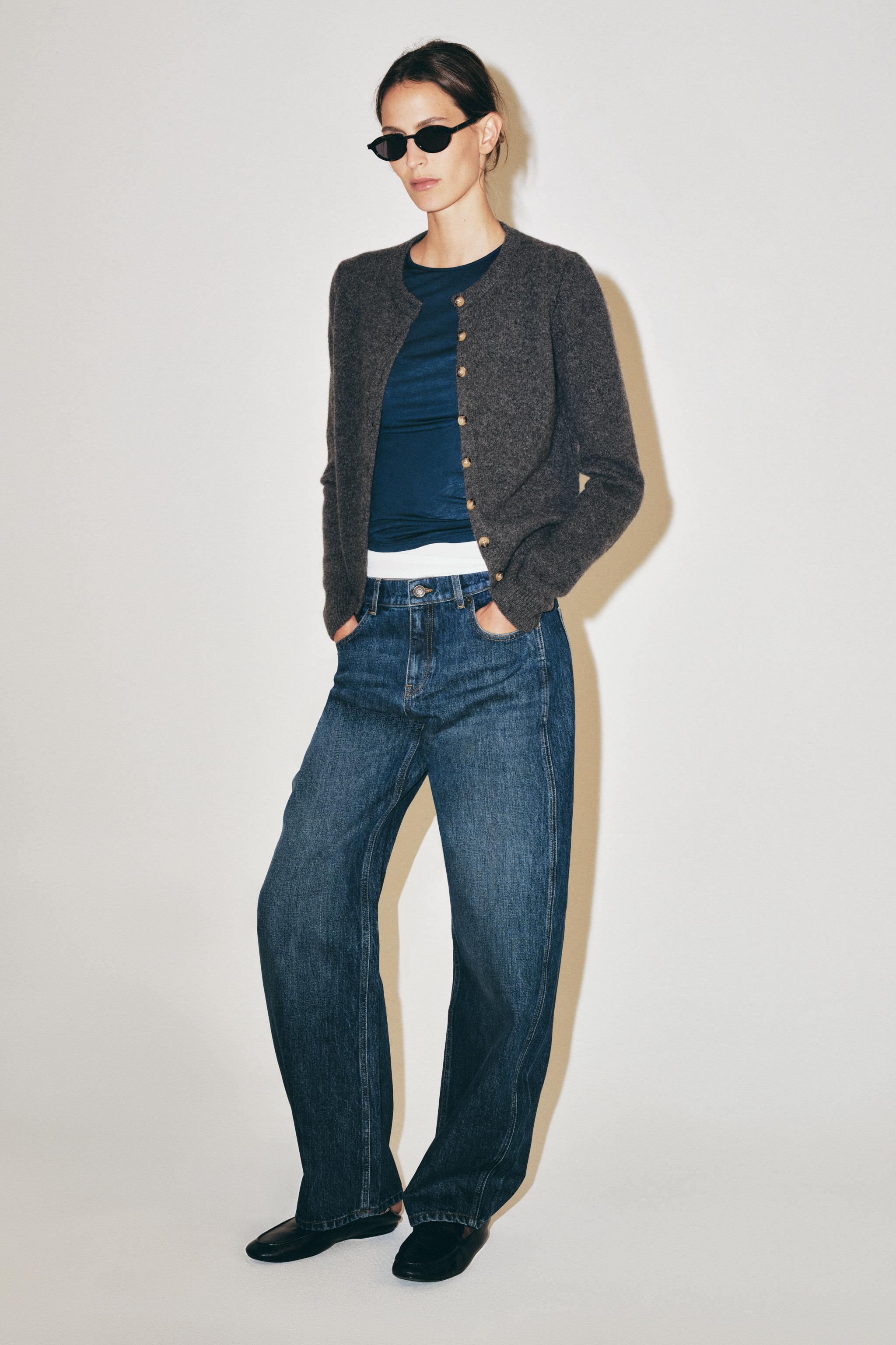 Cashmere Wool Buttoned Cardigan - Mid-Grey - S
