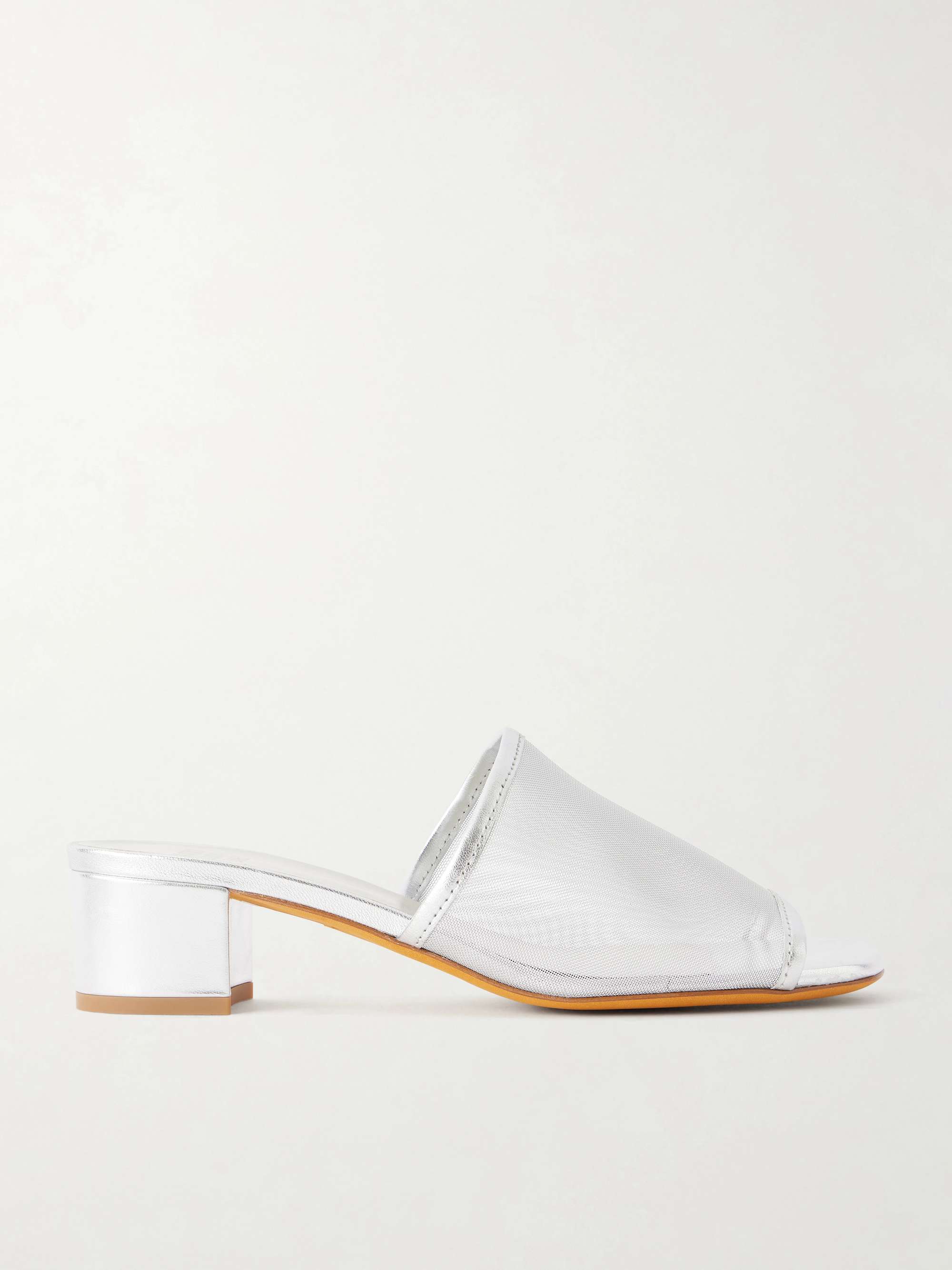 40 Sophie Leather-Trimmed Mesh Sandals