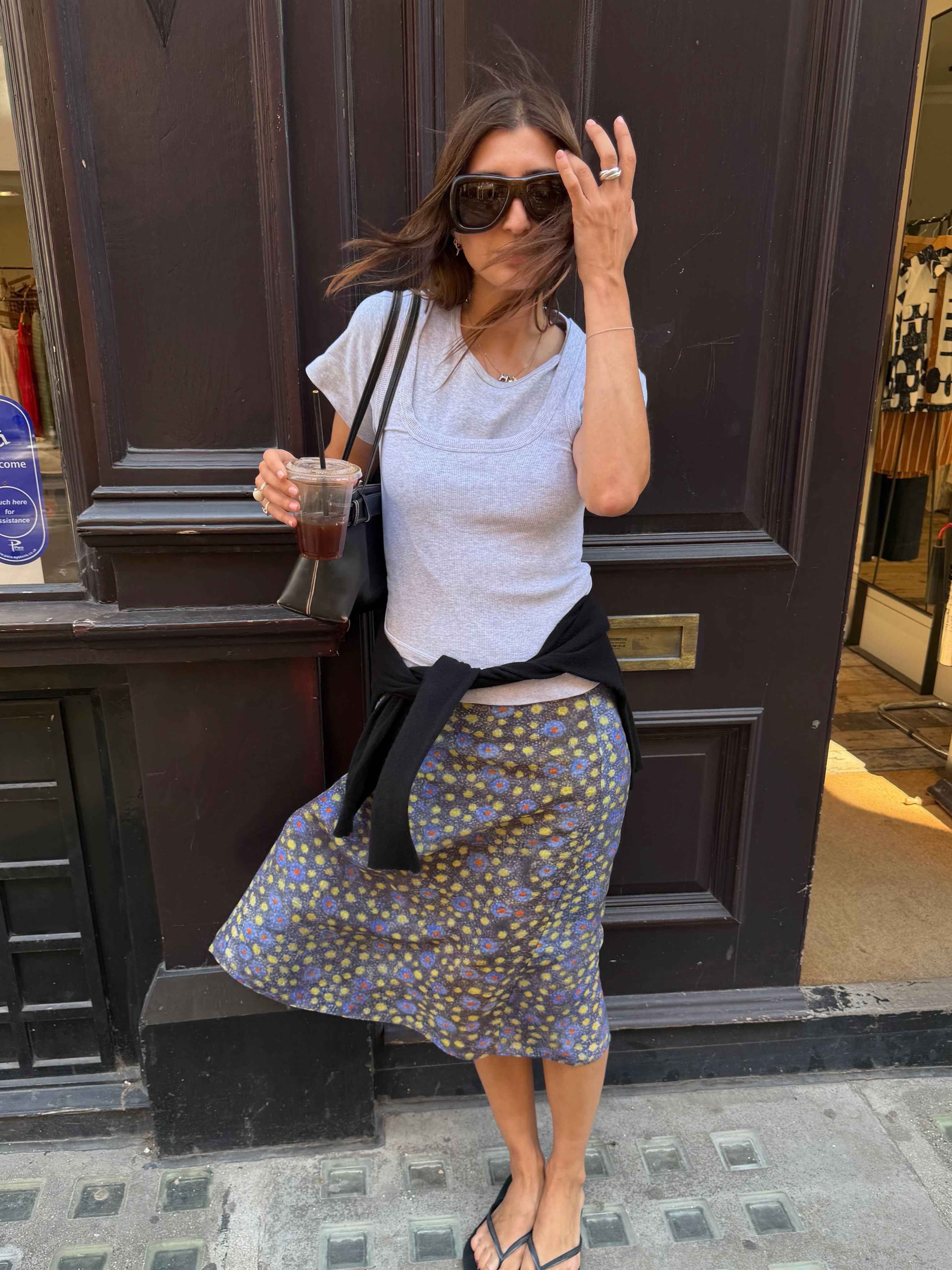 An image of a woman wearing non jeans fall outfit idea 2026