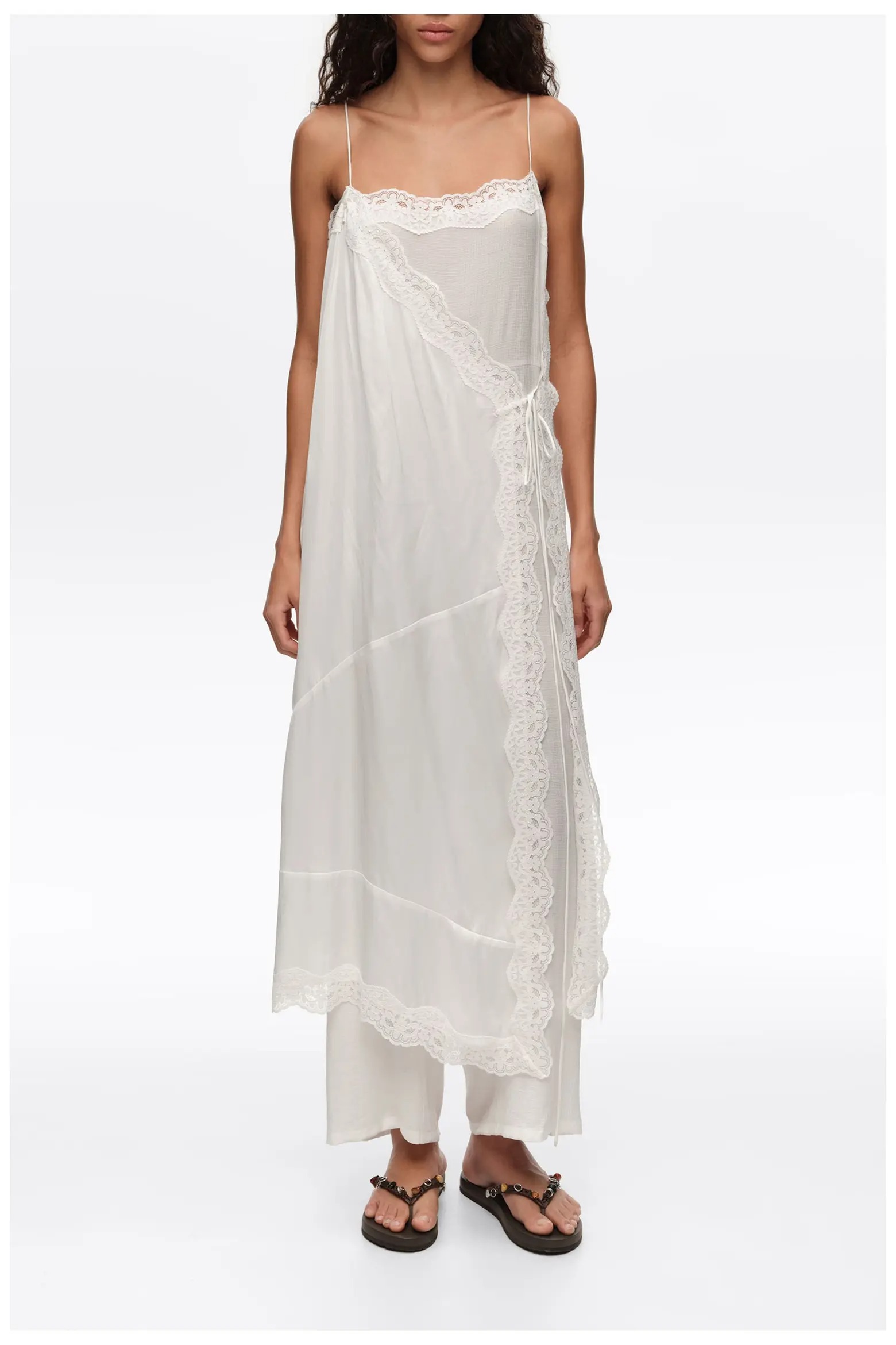 BIMBA Y LOLA Off-White Lace Skirt-Trouser Hybrid.