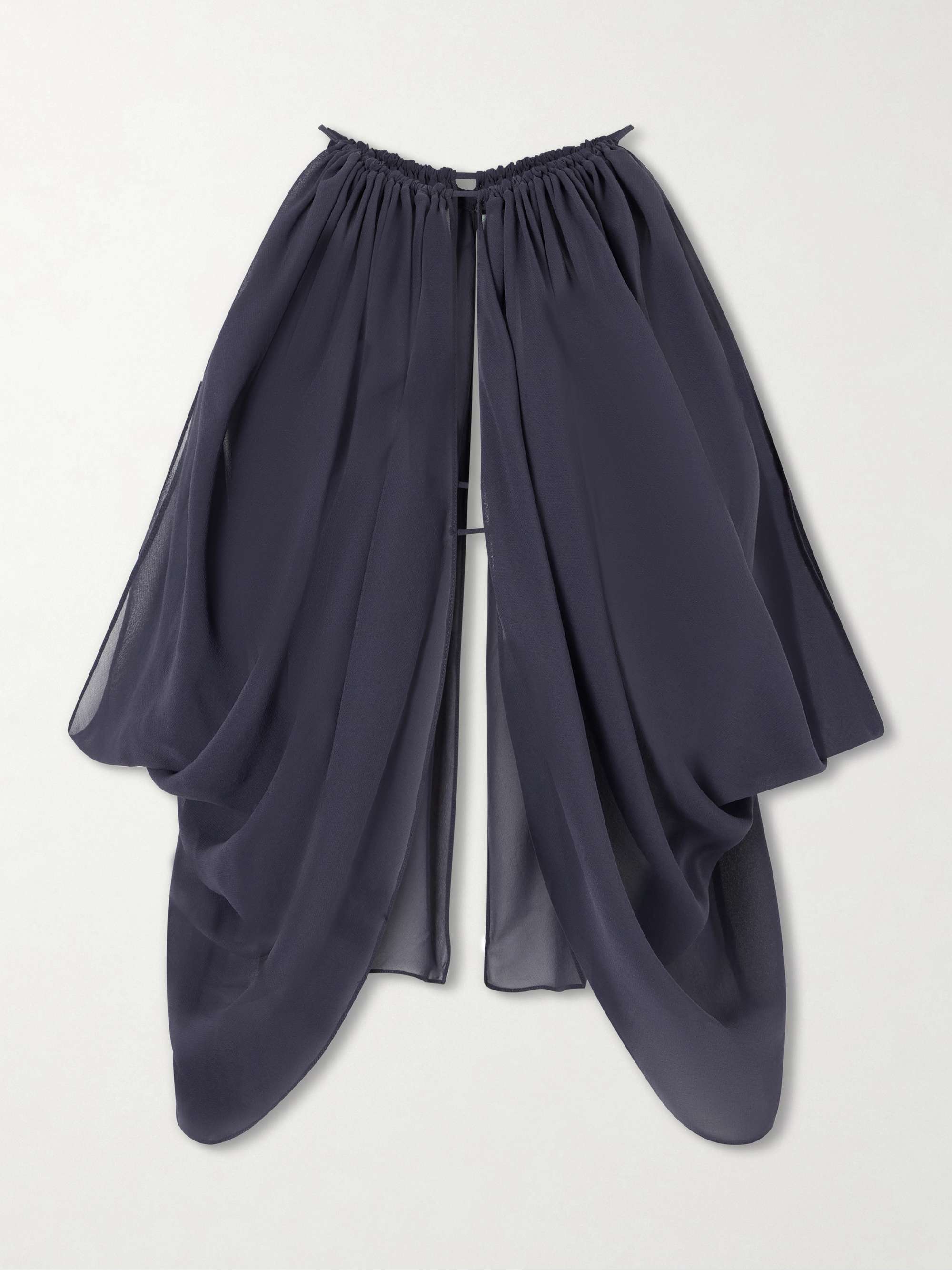 Reysa Gathered Silk-Crepe Top