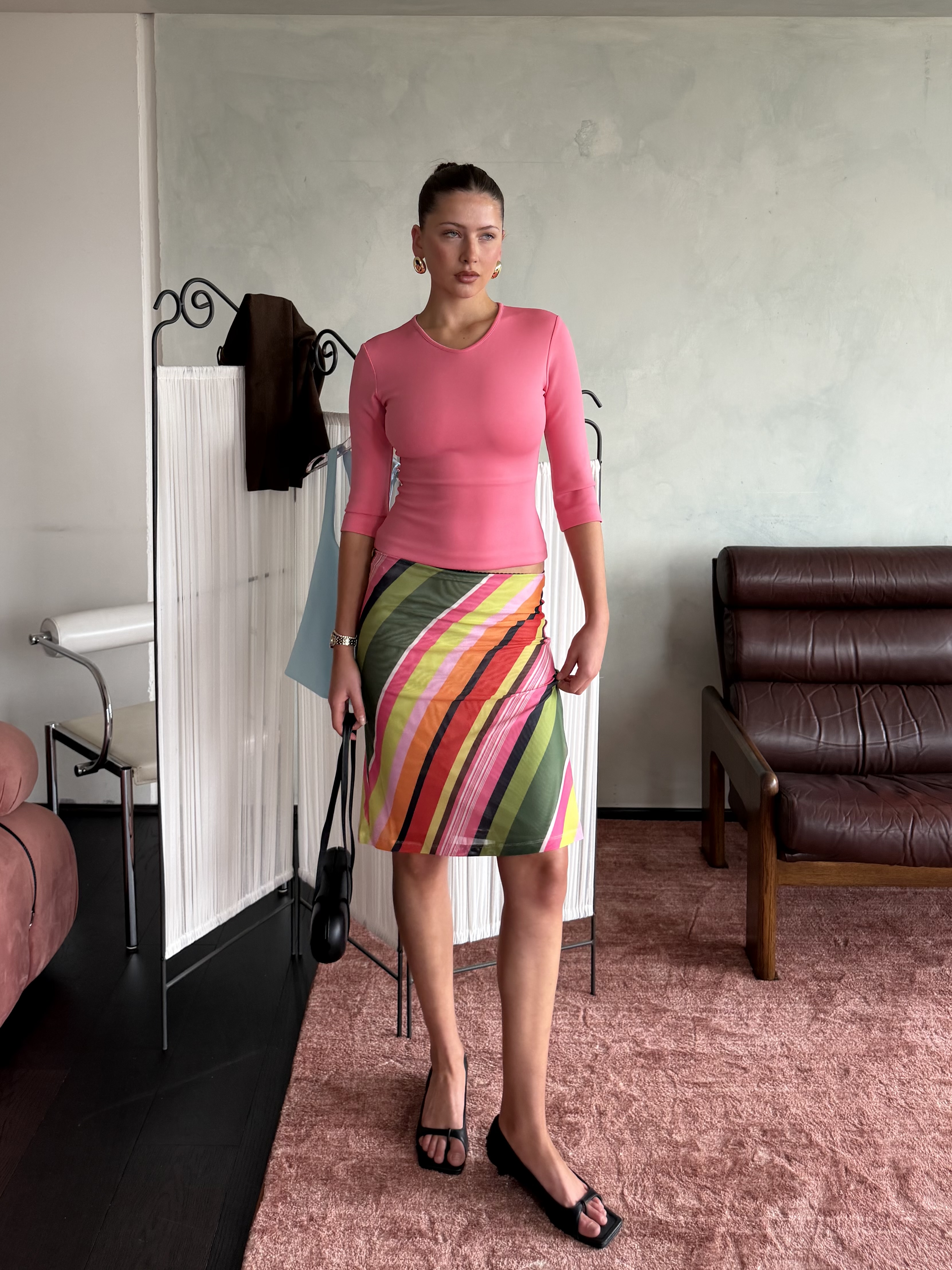 An image of a stripe skirt form With Harper Lu.