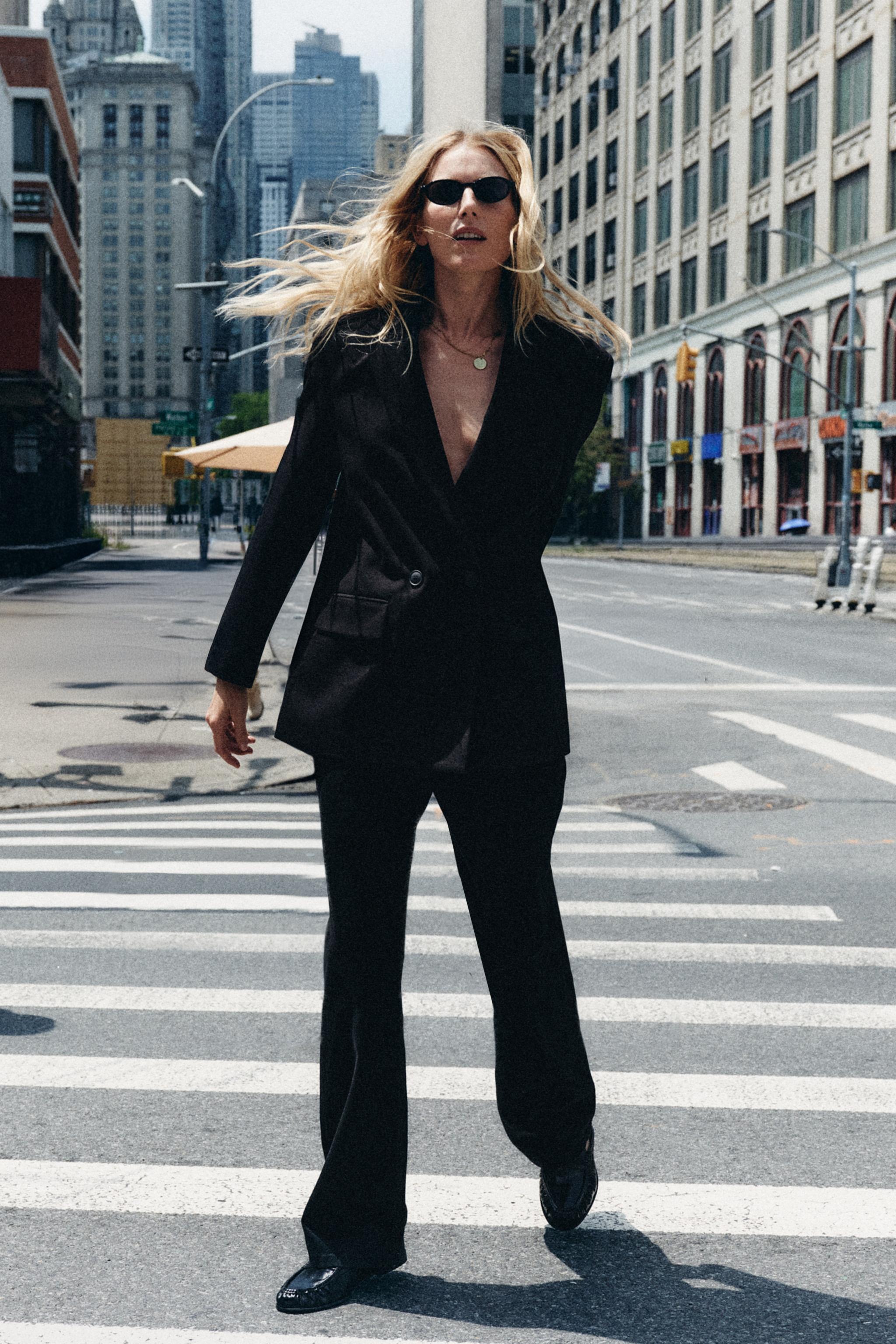 ZARA, Oversized Double-Breasted Blazer - Oyster-White - Xs