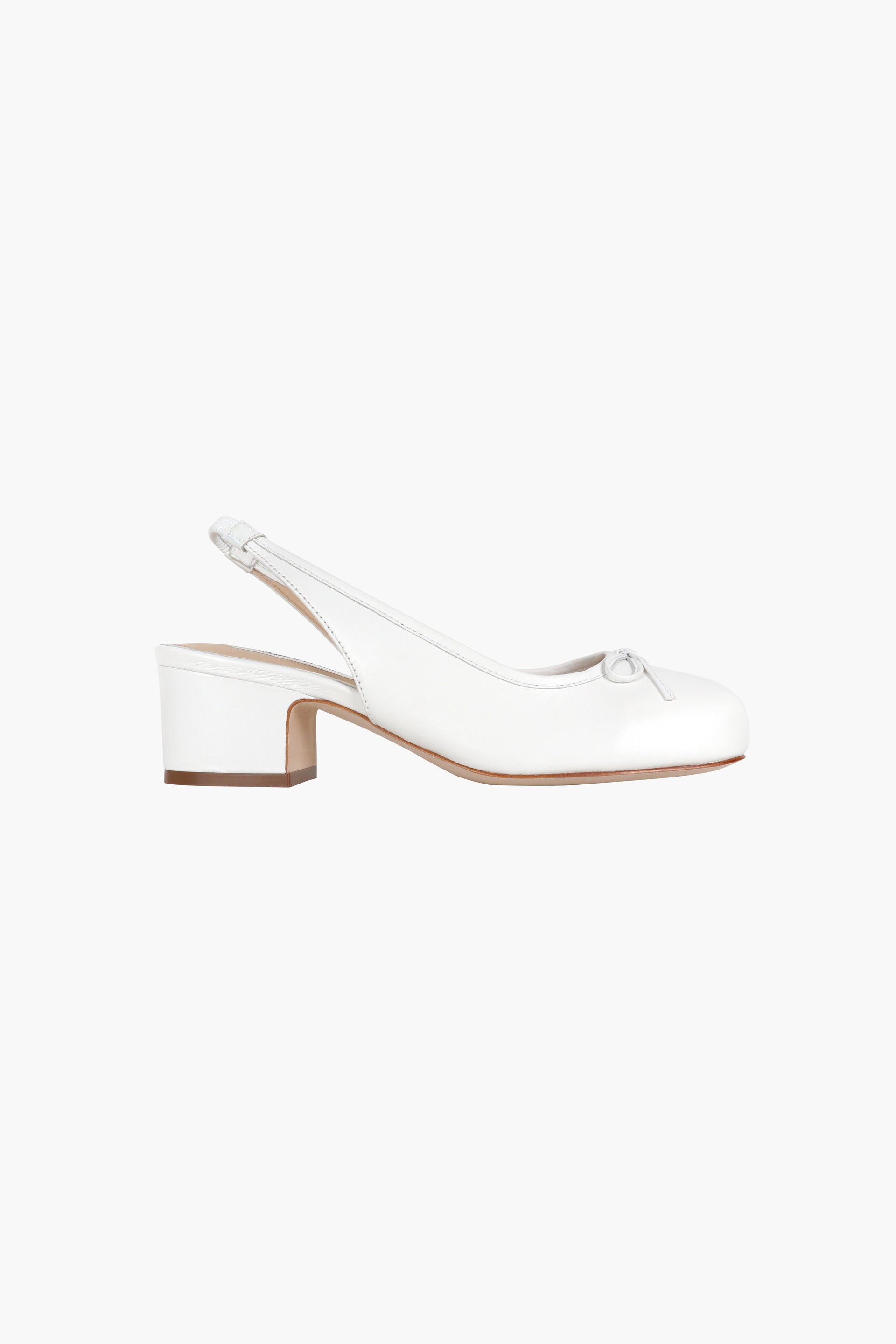 Slingback 45 in Optic White Nappa