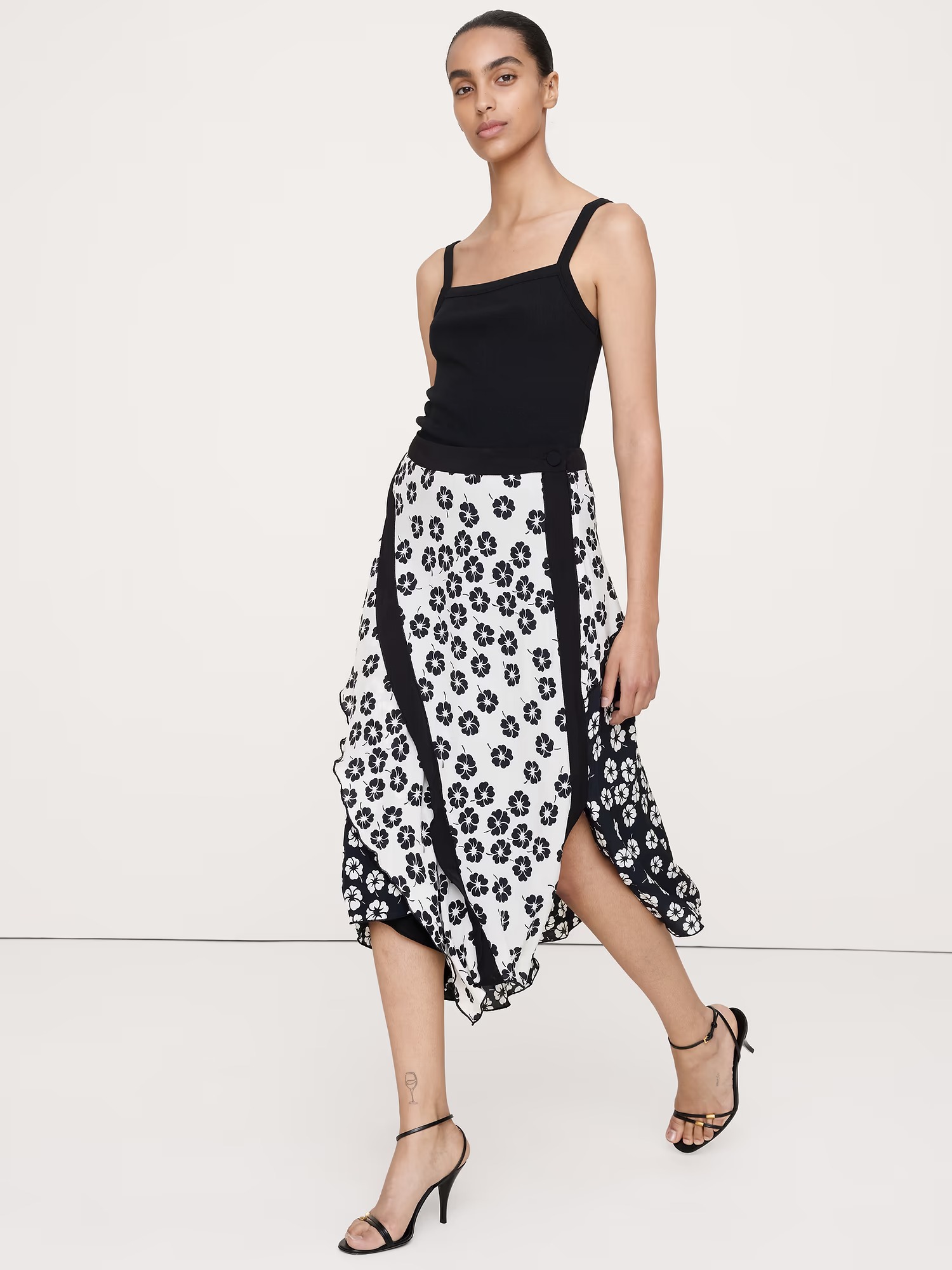 Banana Republic, Crepe Asymmetrical Wrap Midi Skirt