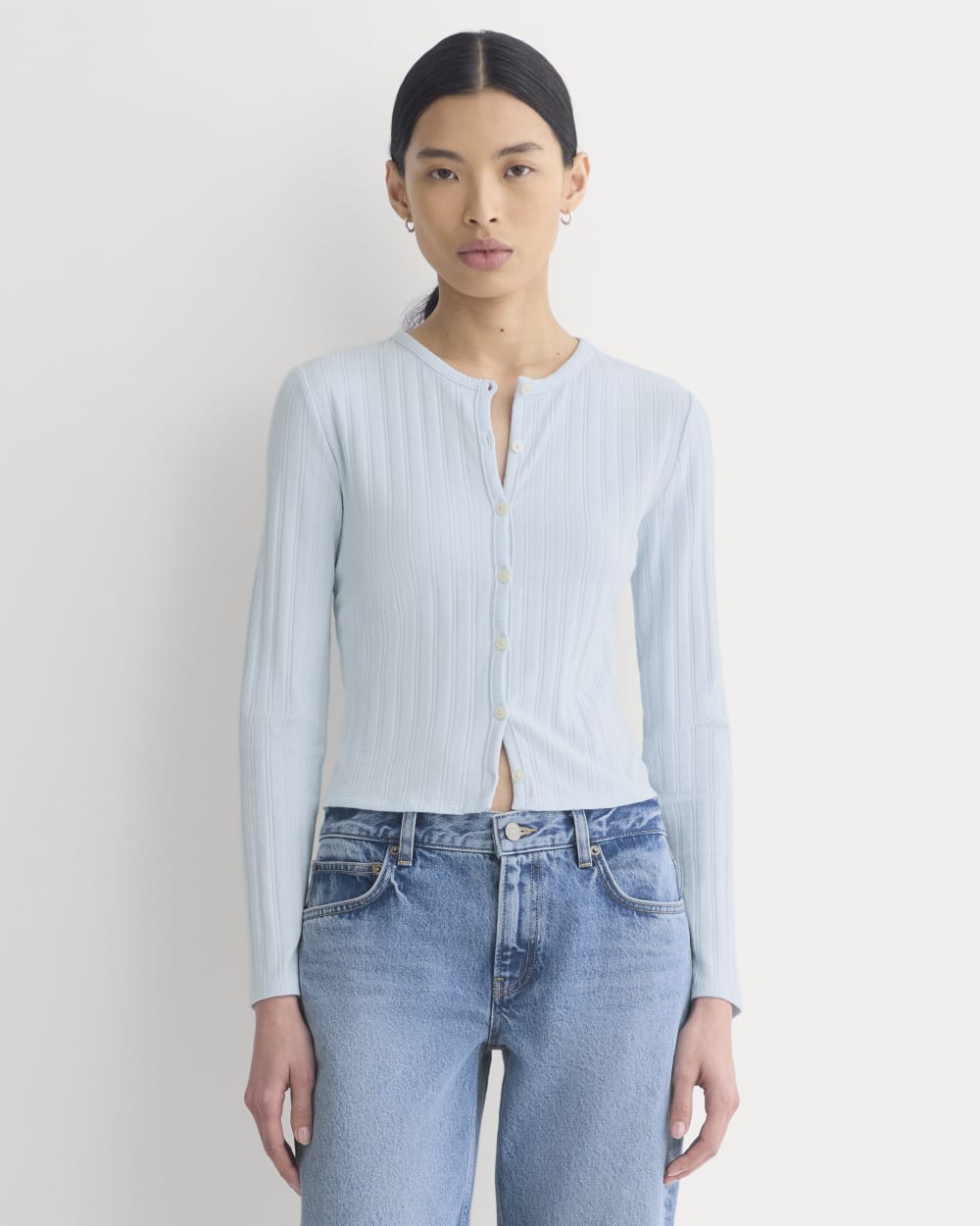 Cardigan in Pointelle | Skywriting - Xxs