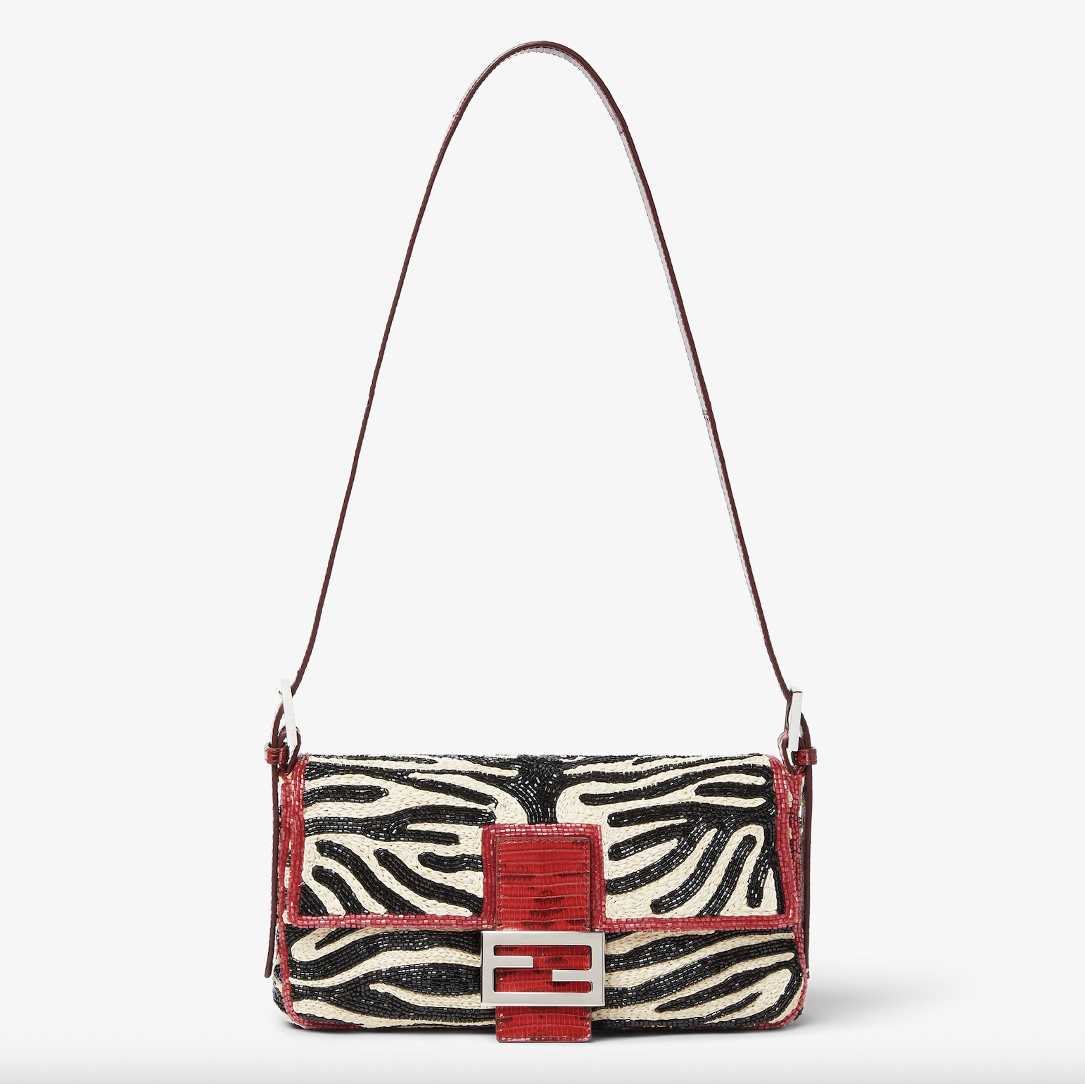 Fendi Baguette 26424 Raffia and Bead Re Edition Bag