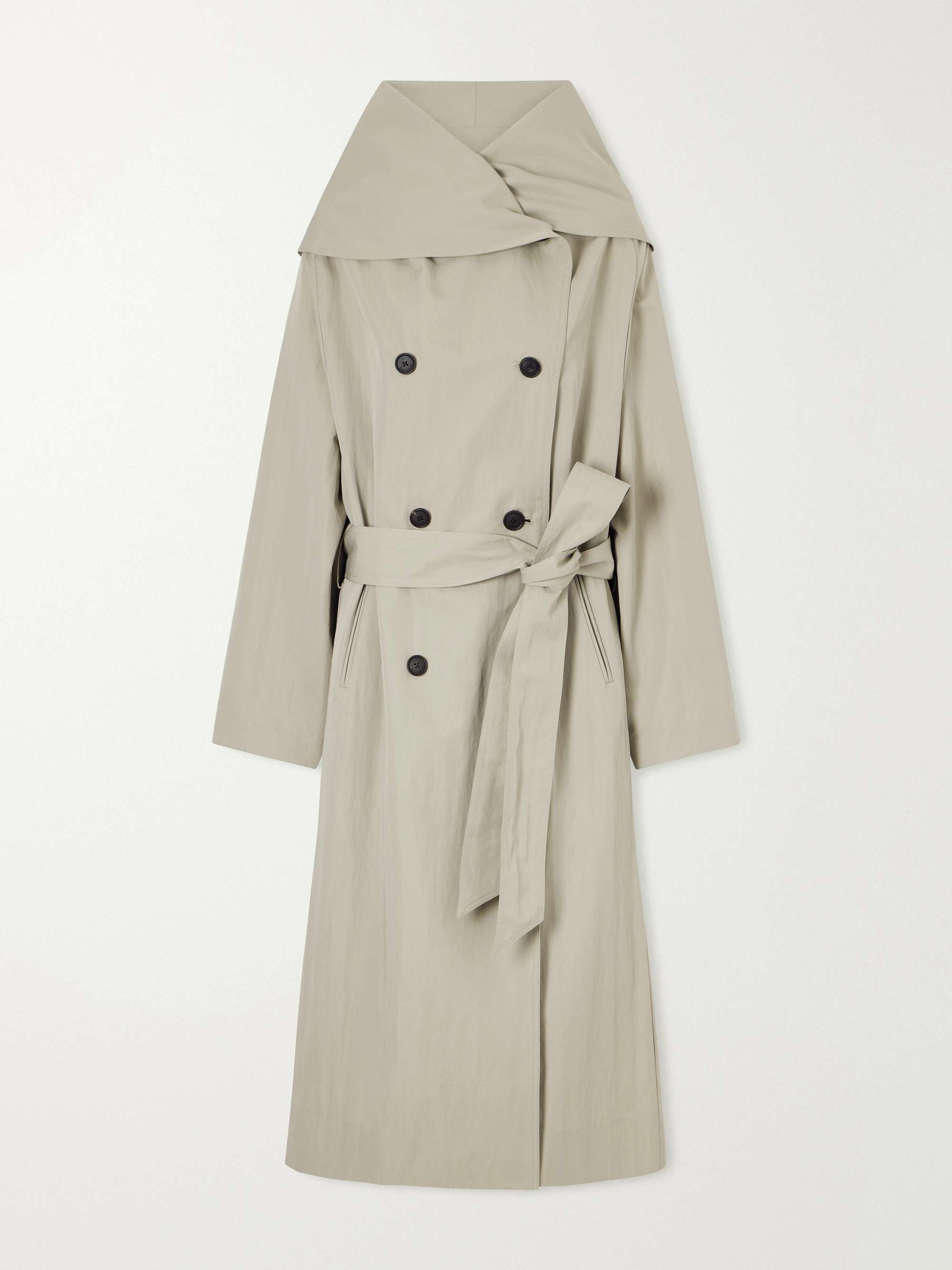 Dorothy Double-Breasted Belted Cotton-Blend Trench Coat