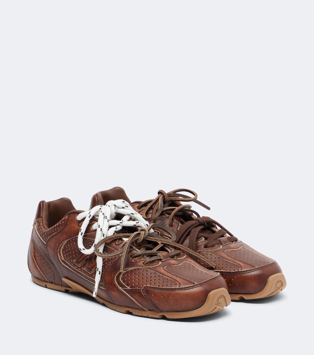 X New Balance 530 Sl Leather Sneakers in Brown - Miu Miu