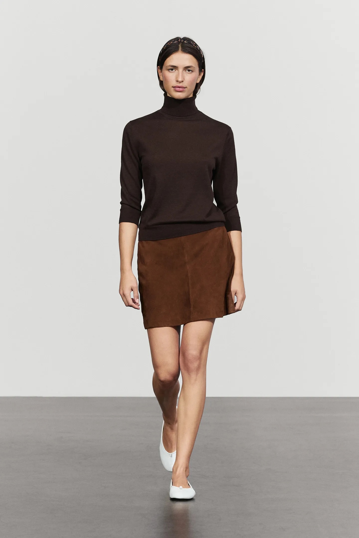 Massimo Dutti, Suede Leather Mini Skirt