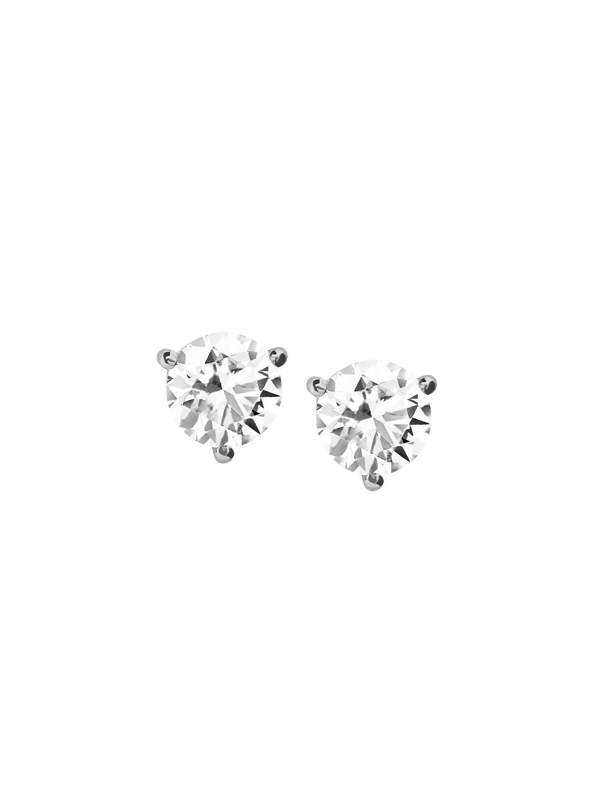 14k Classic Martini Stud Earrings in Lab Diamond, 14k White Gold