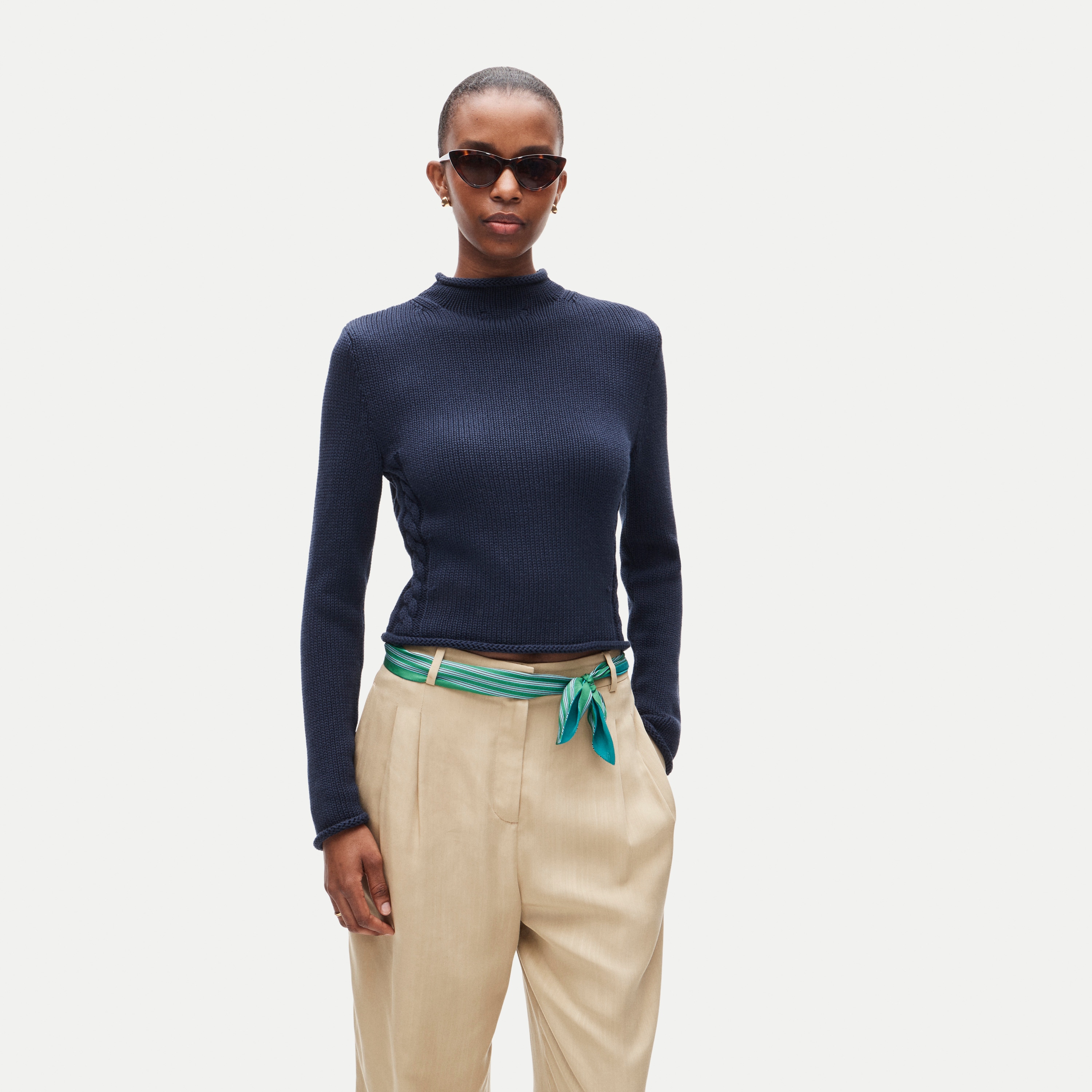 J.Crew, Rollneck Reversible Cardigan