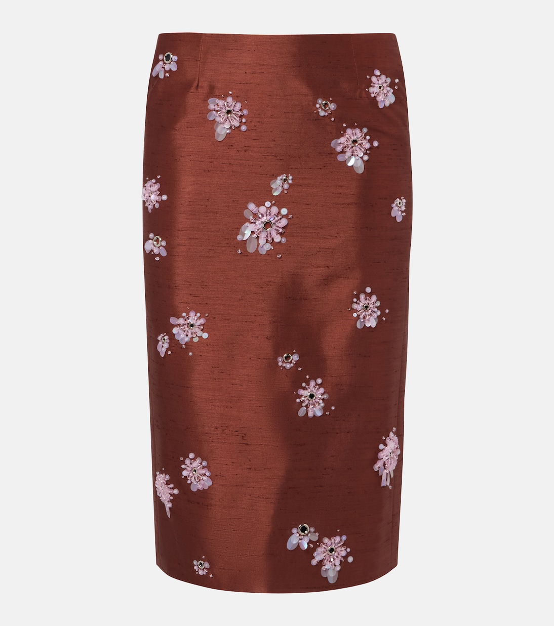Embellished Slip Skirt in Brown - Shushu Tong
