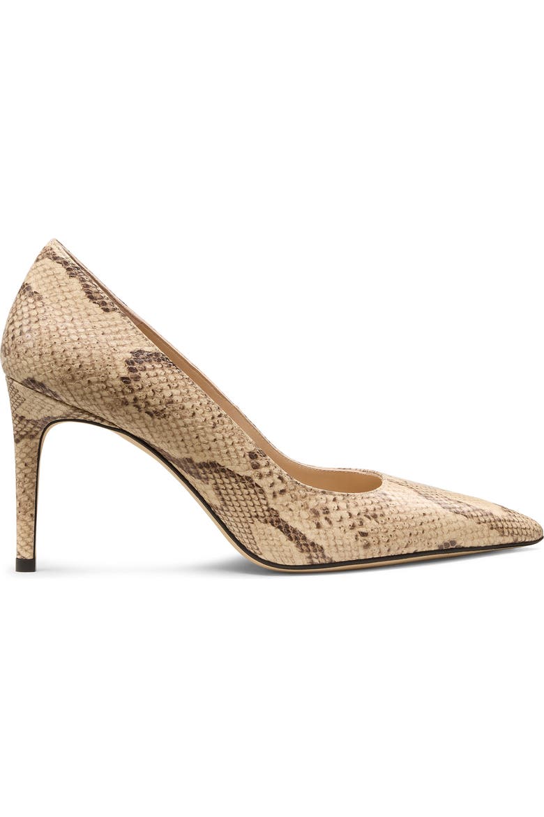 Stuart Power 85 Snakeskin Embossed Pointed Toe Pump