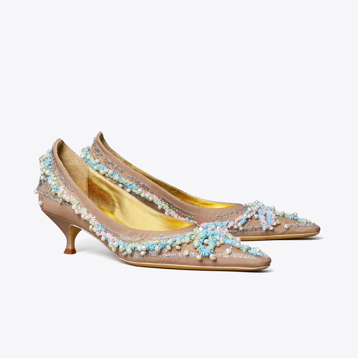 Beaded Pump in Brown, Size 9
