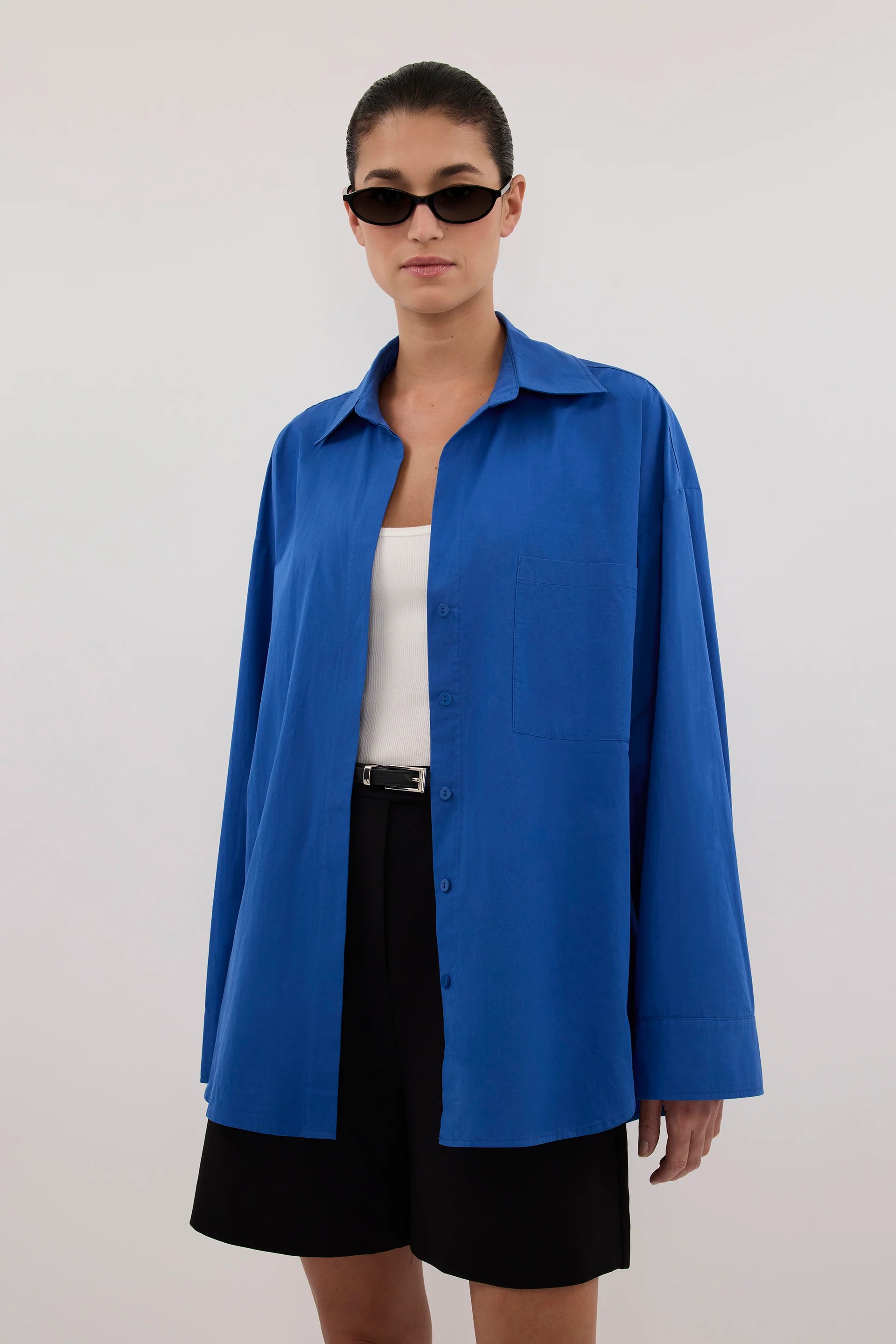 dissh, Ina Cobalt Lightweight Cotton Shirt