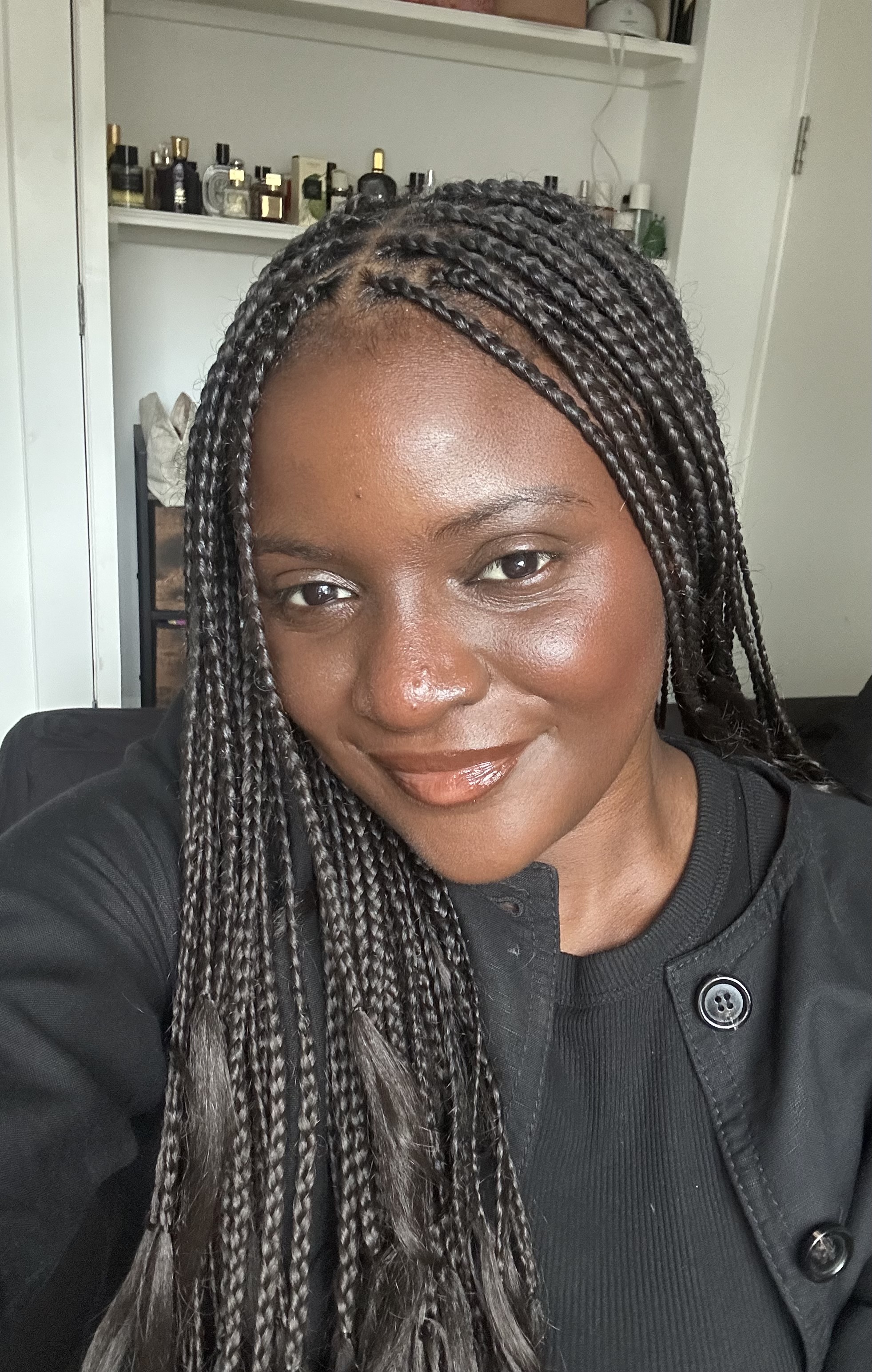 Writer Brittany wearing Refy lip gloss