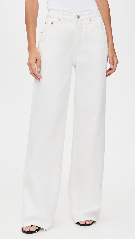 Low Rise Baggy Jeans - Wht