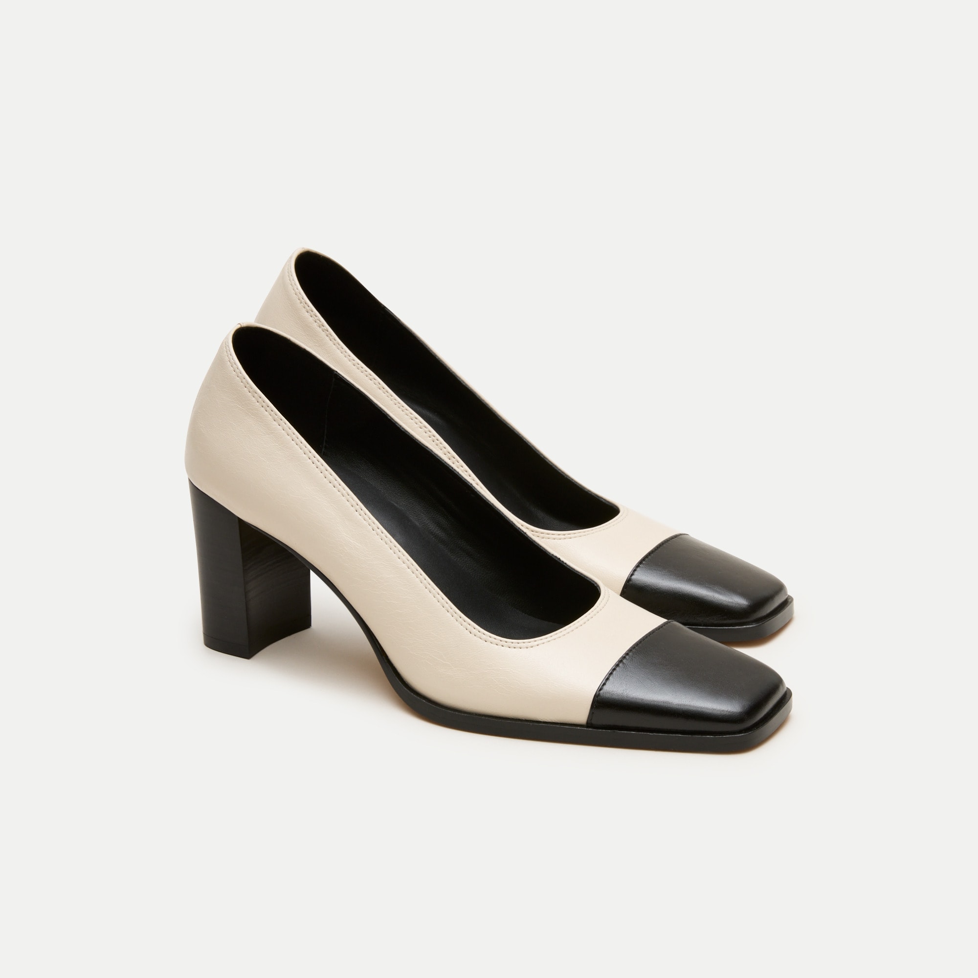 Ava Cap Toe Pumps in Leather