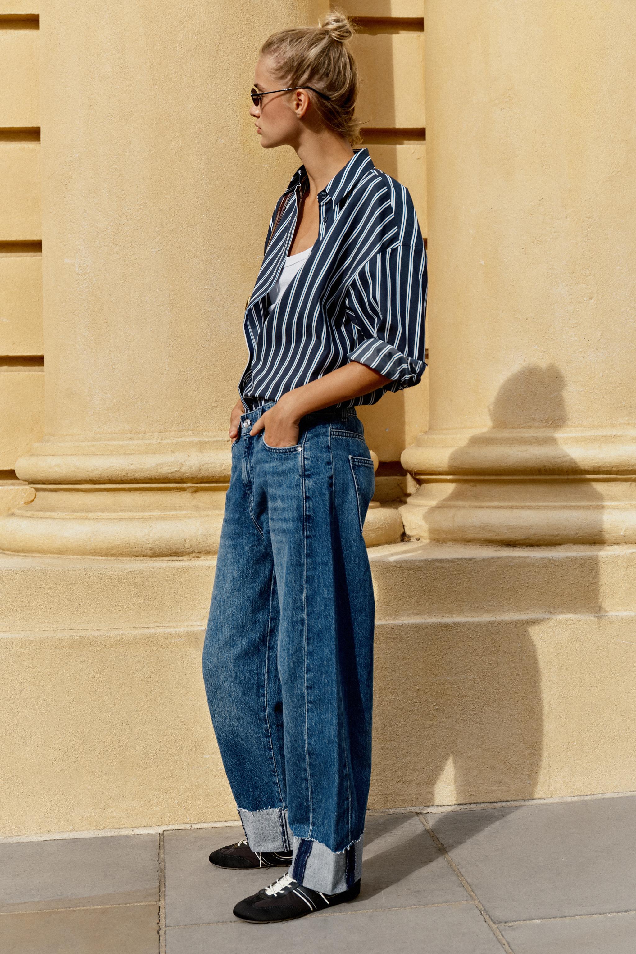 Z1975 Mid-Rise Baggy Cuffed Jeans - Blue - 25 (us 0)