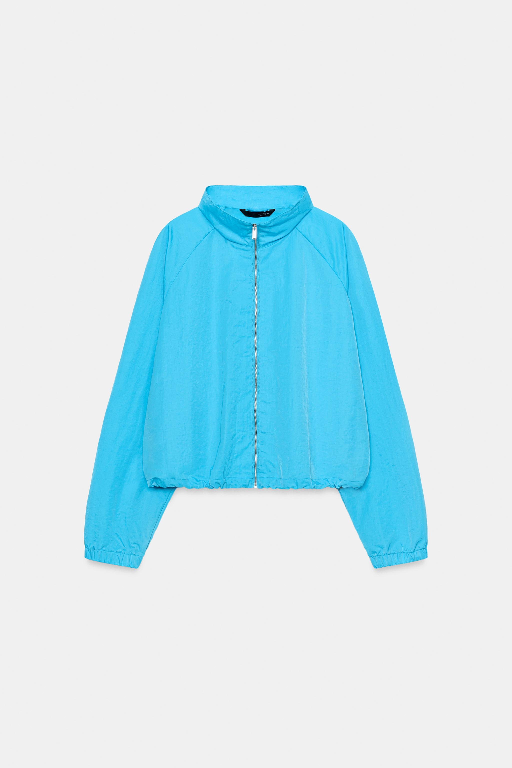 Technical Fabric Zip Jacket - Turquoise - Xs