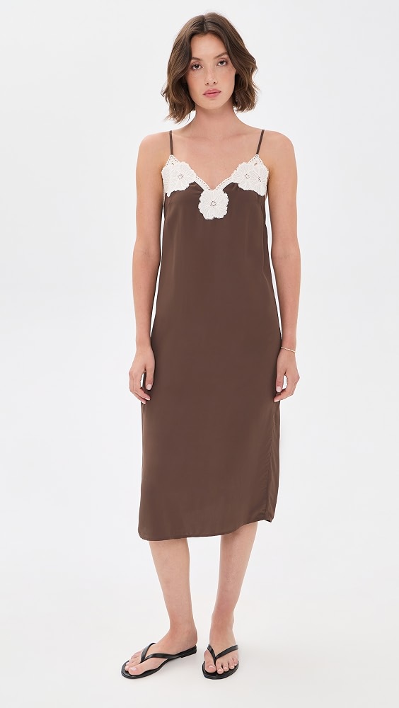 Midi Slip Dress - Dark Brown