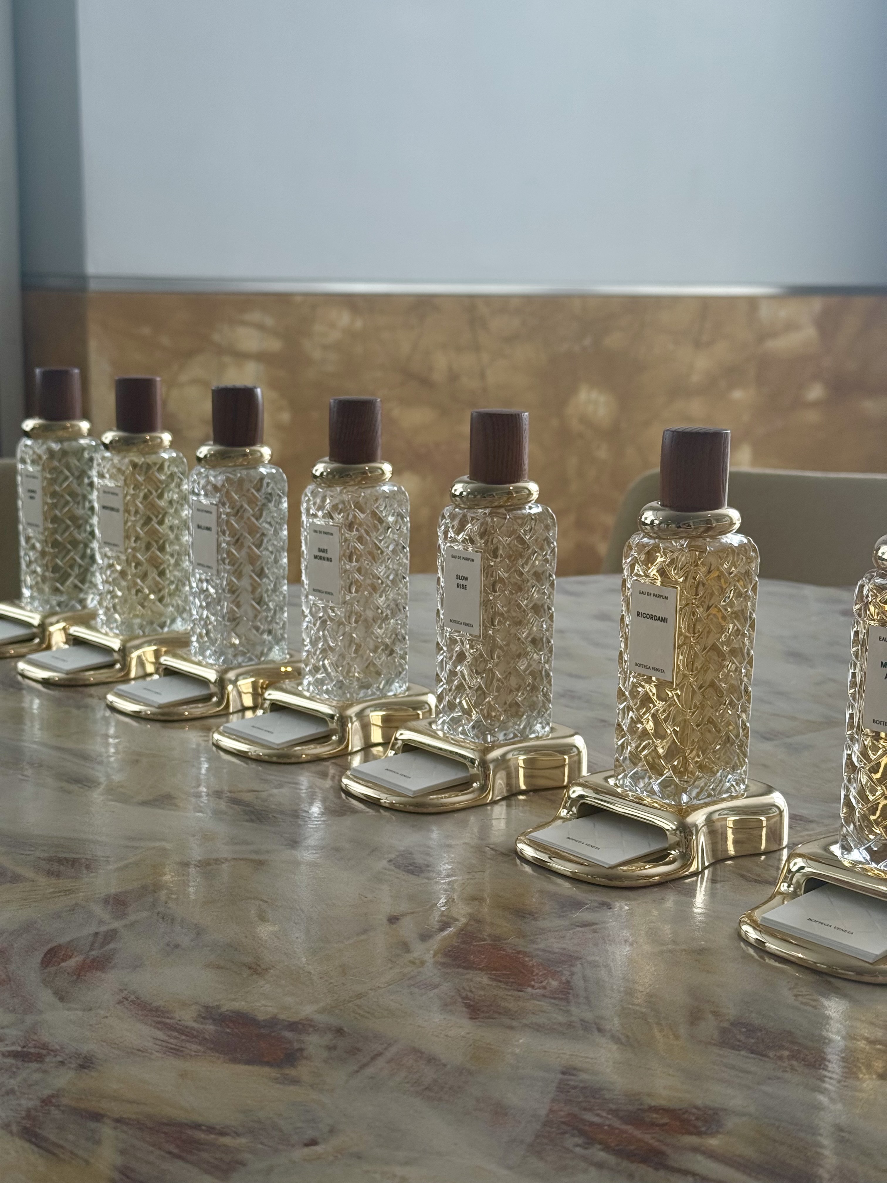 The Bottega Veneta Alta fragrance bottles