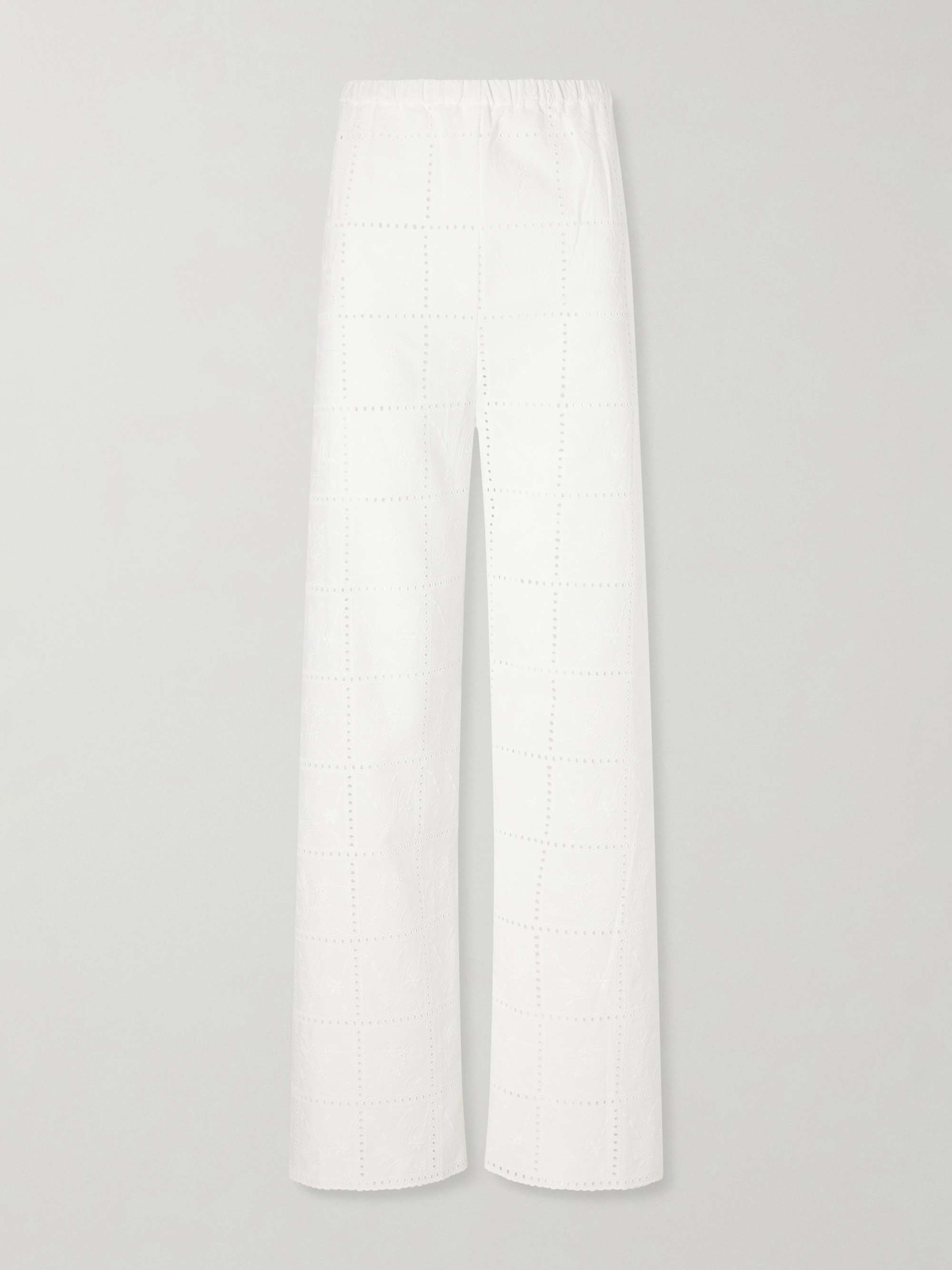 Mora Broderie Anglaise Straight-Leg Pants