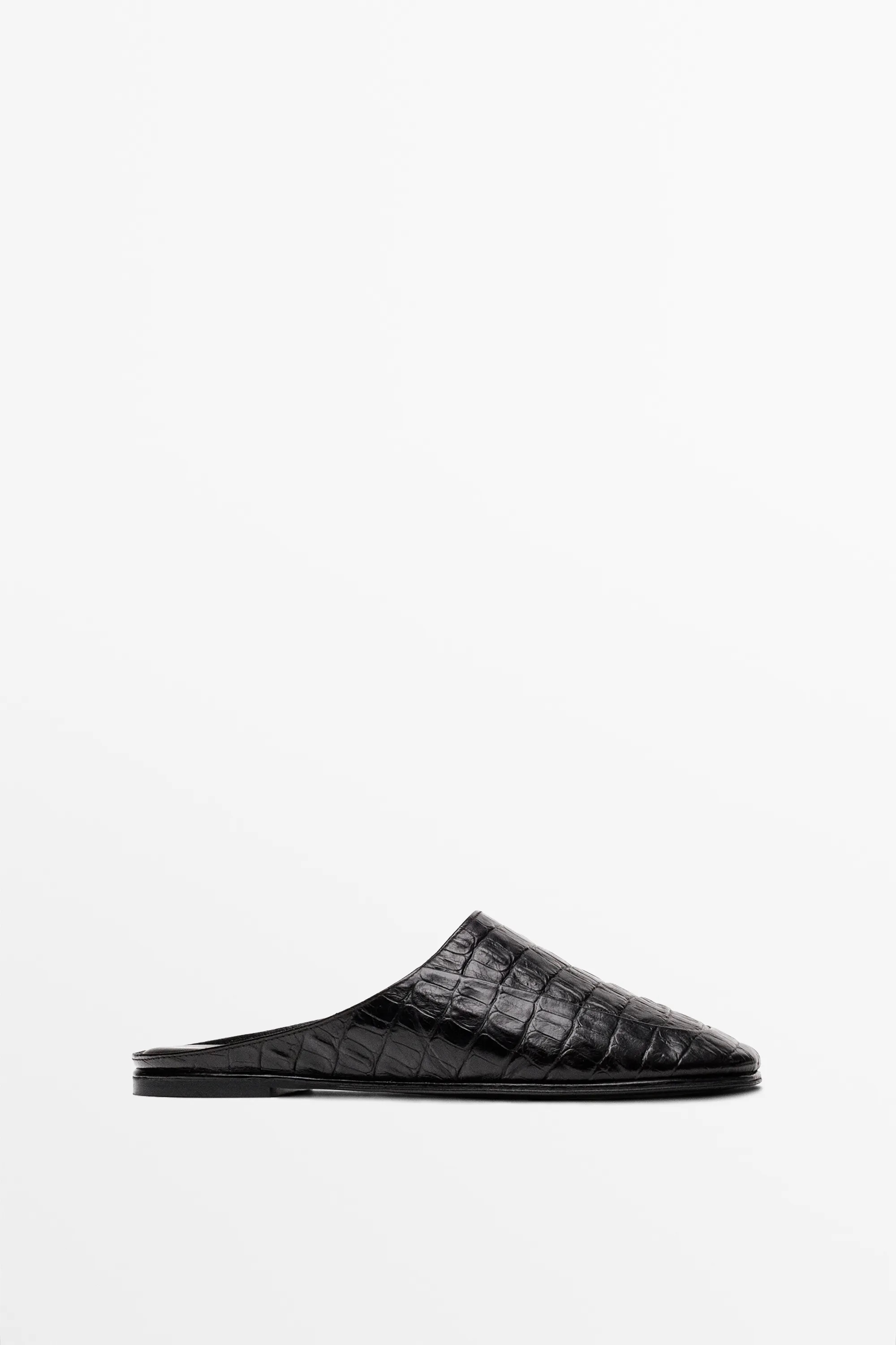 Massimo Dutti, Mock Croc Leather Mules