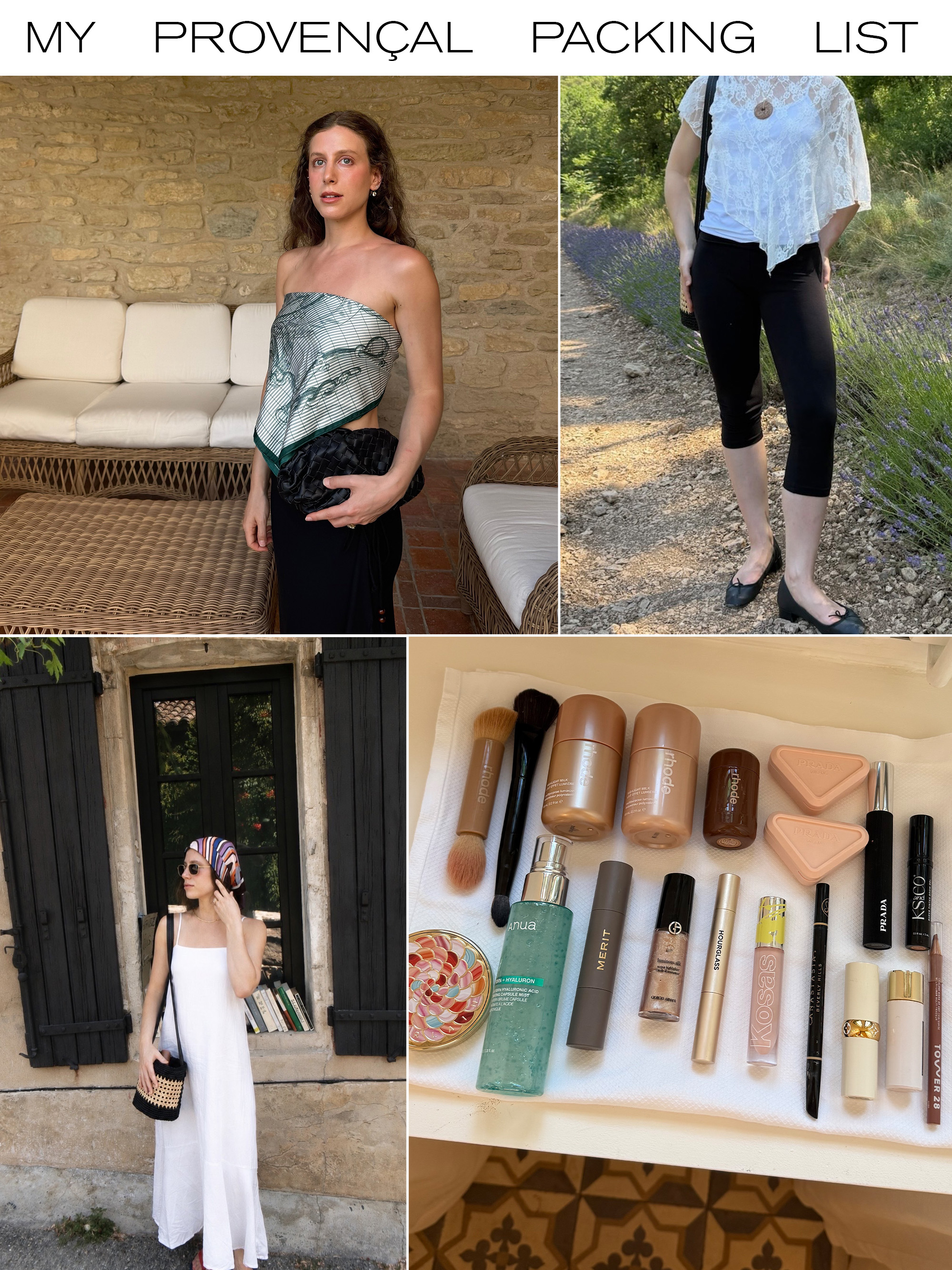 Collage from Jamie Chevron's stay at Airelles Gordes, La Bastide.