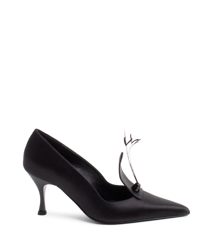 Renata Feather Satin in Black - 36