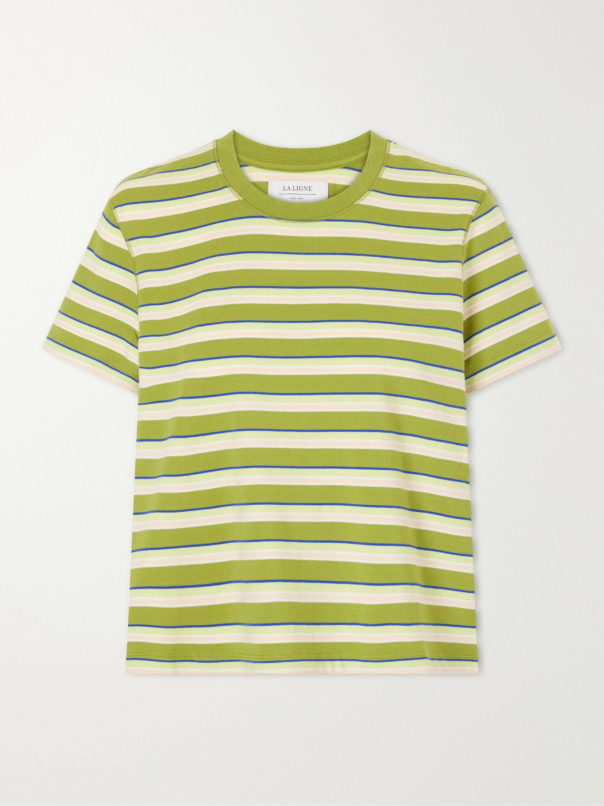 Mol Cropped Striped Cotton T-Shirt